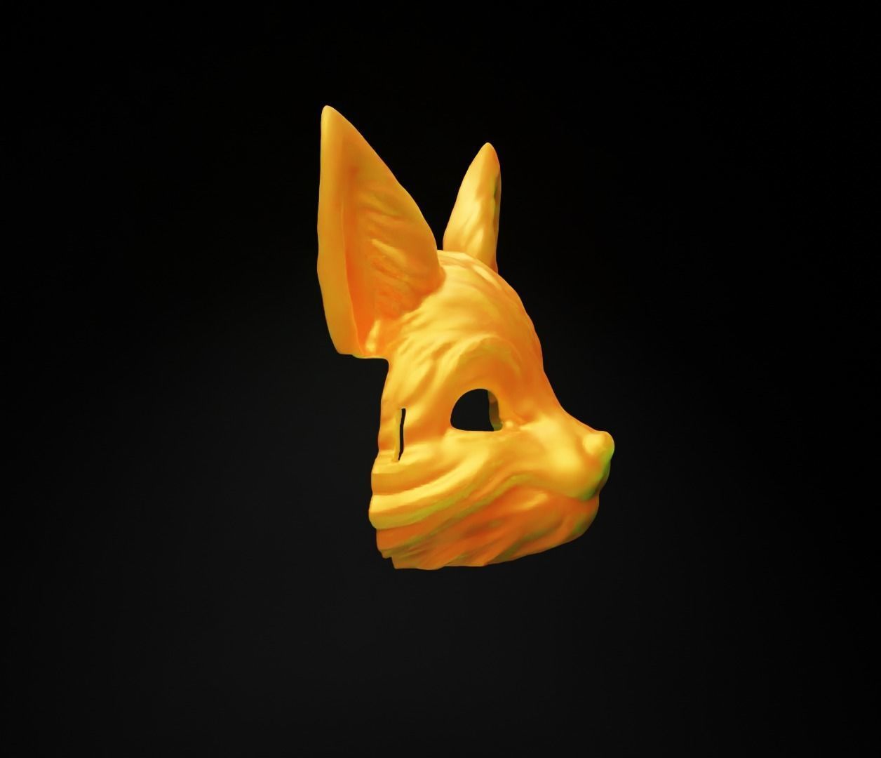 Animal Fox Face Mask - Animal Cosplay Helmet 3D print model_12
