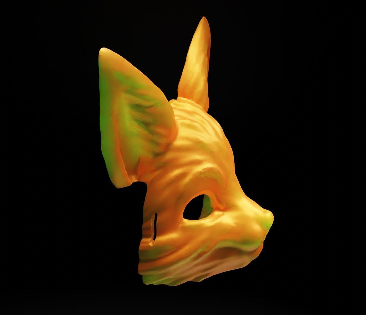 Animal Fox Face Mask - Animal Cosplay Helmet 3D print model_3