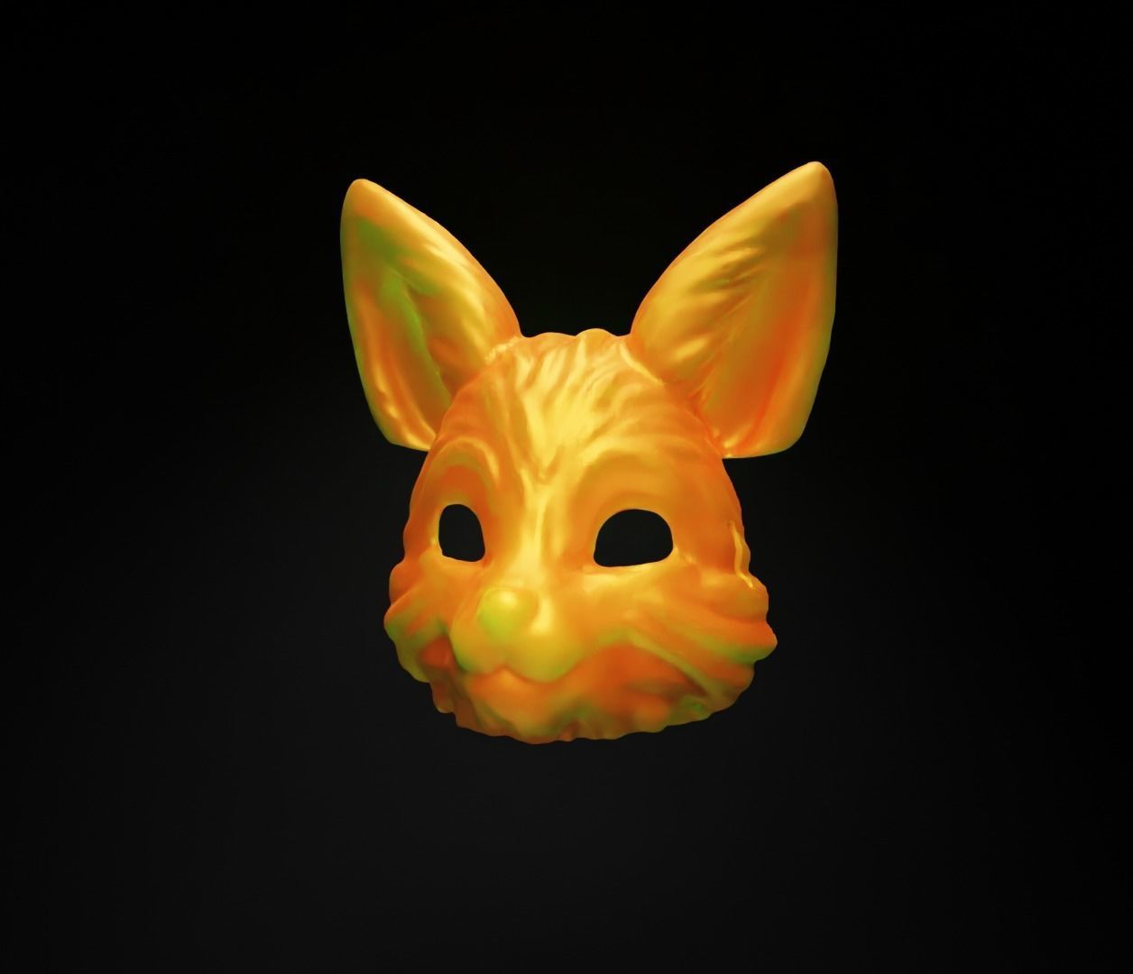 Animal Fox Face Mask - Animal Cosplay Helmet 3D print model_7