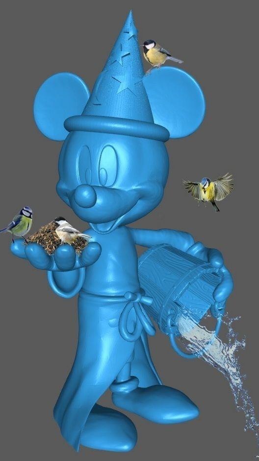 Mickey Fantasia Fountain and Birds Feeder  3D model_1