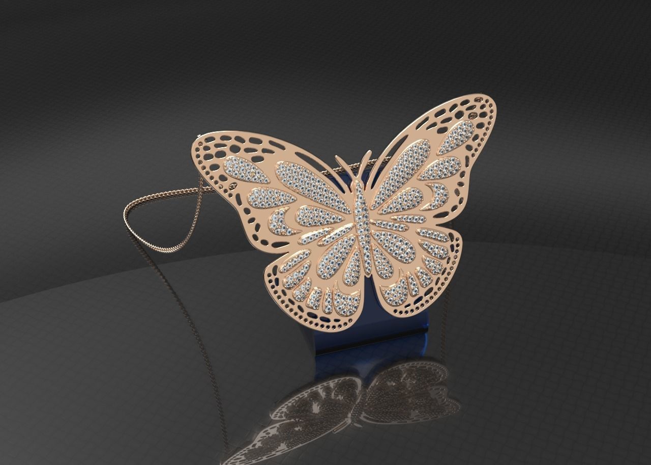Magical Butterfly Pendant 3D print model_6