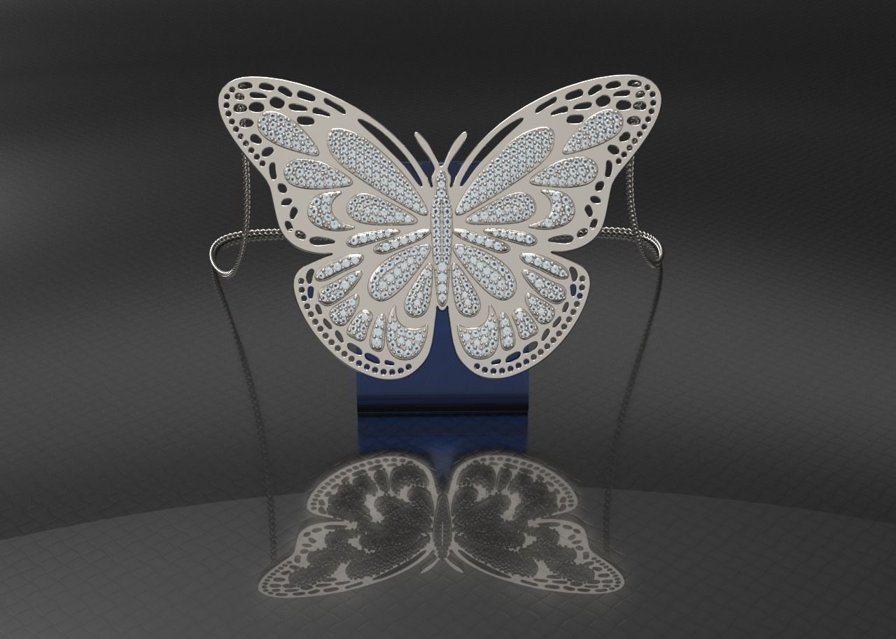 Magical Butterfly Pendant 3D print model_5