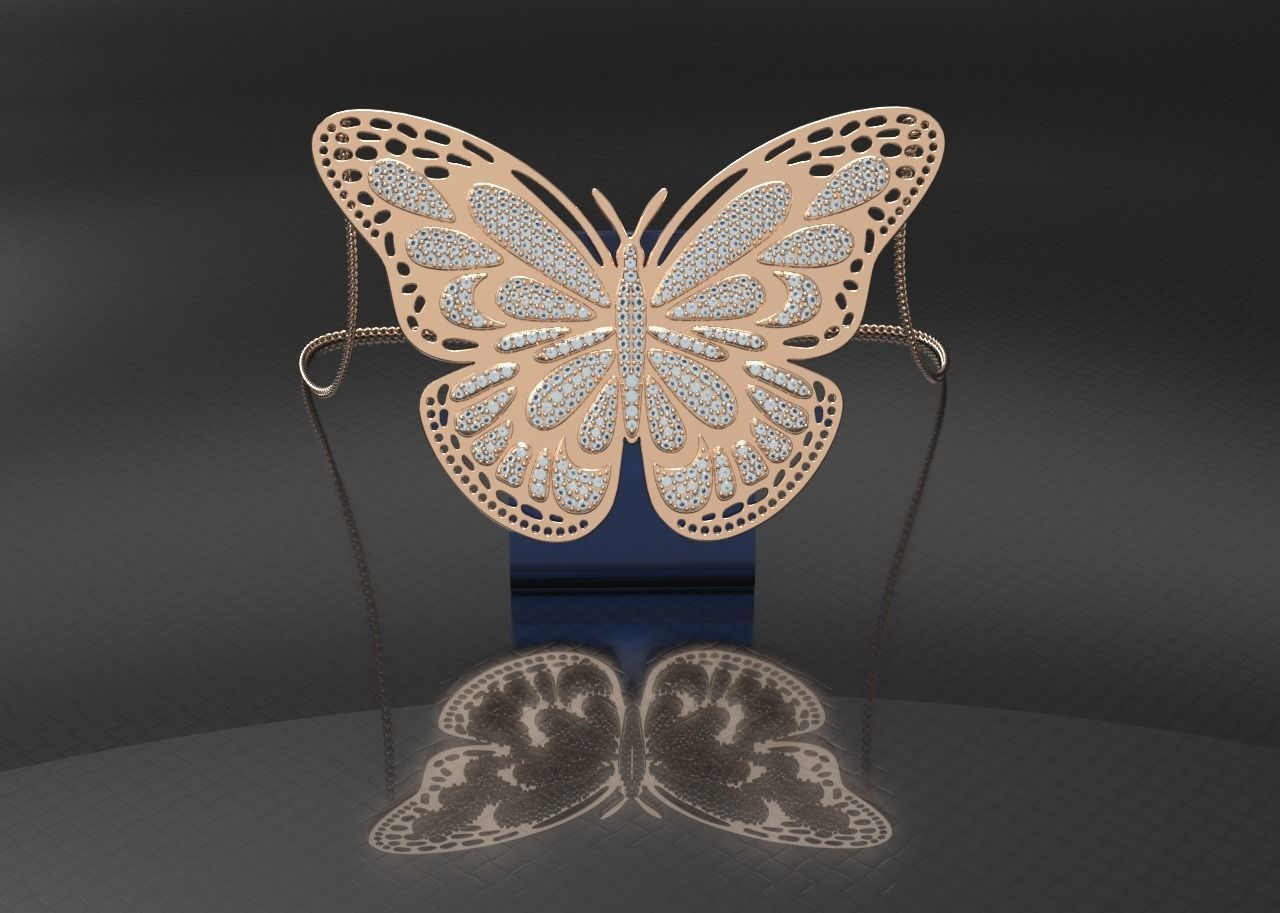 Magical Butterfly Pendant 3D print model_7