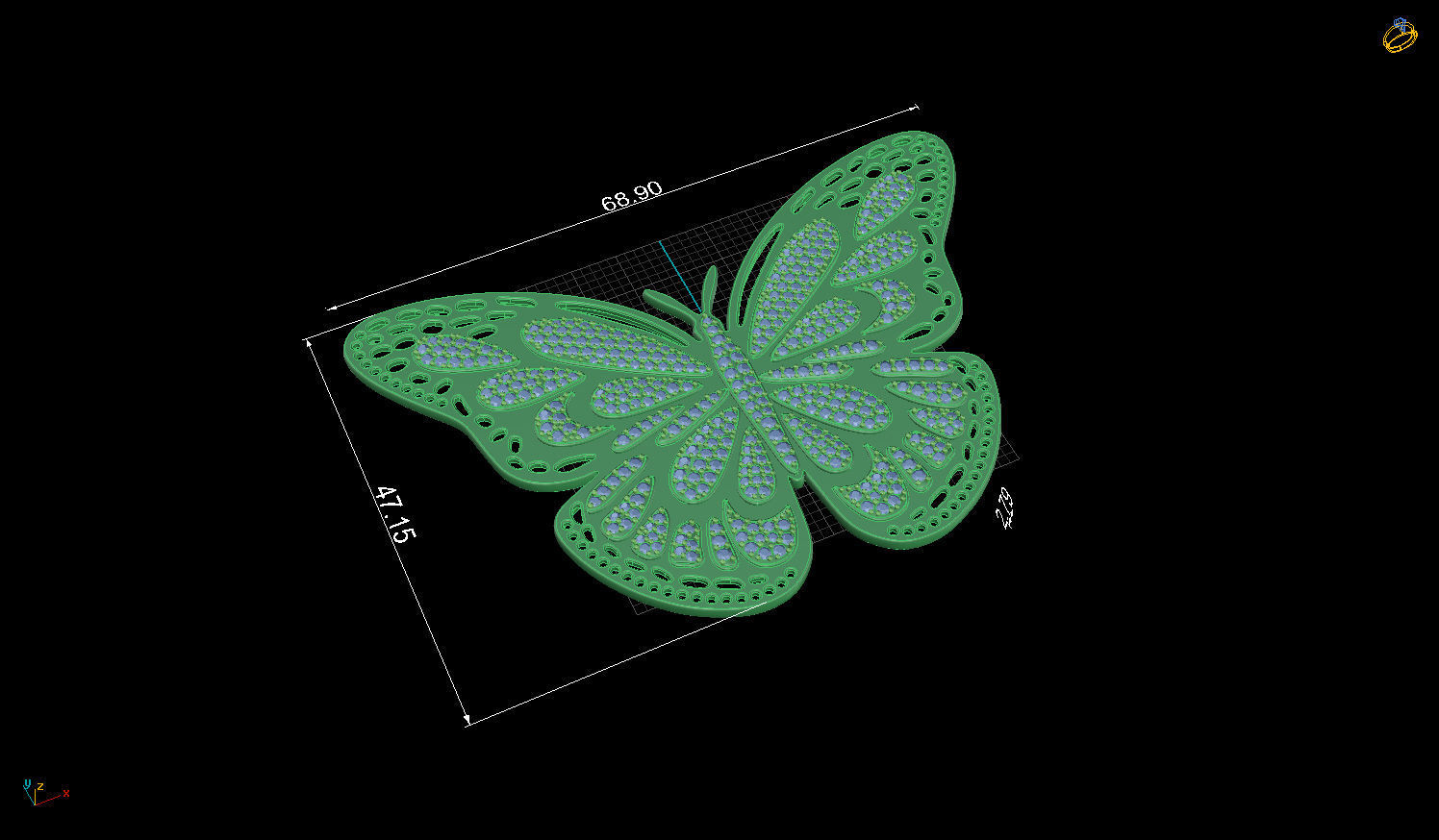 Magical Butterfly Pendant 3D print model_13