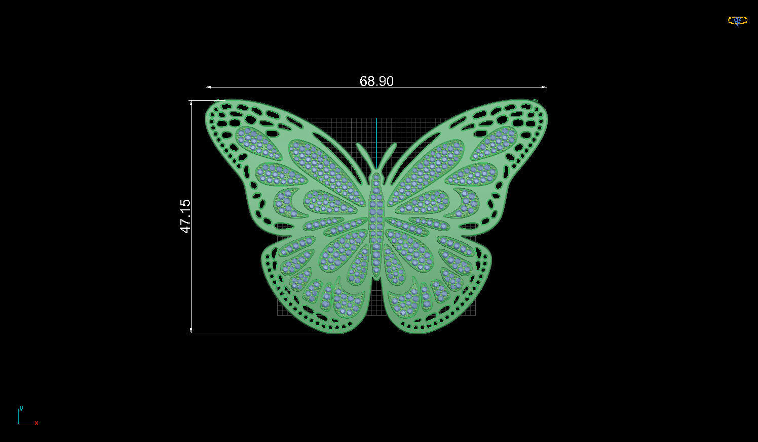 Magical Butterfly Pendant 3D print model_12