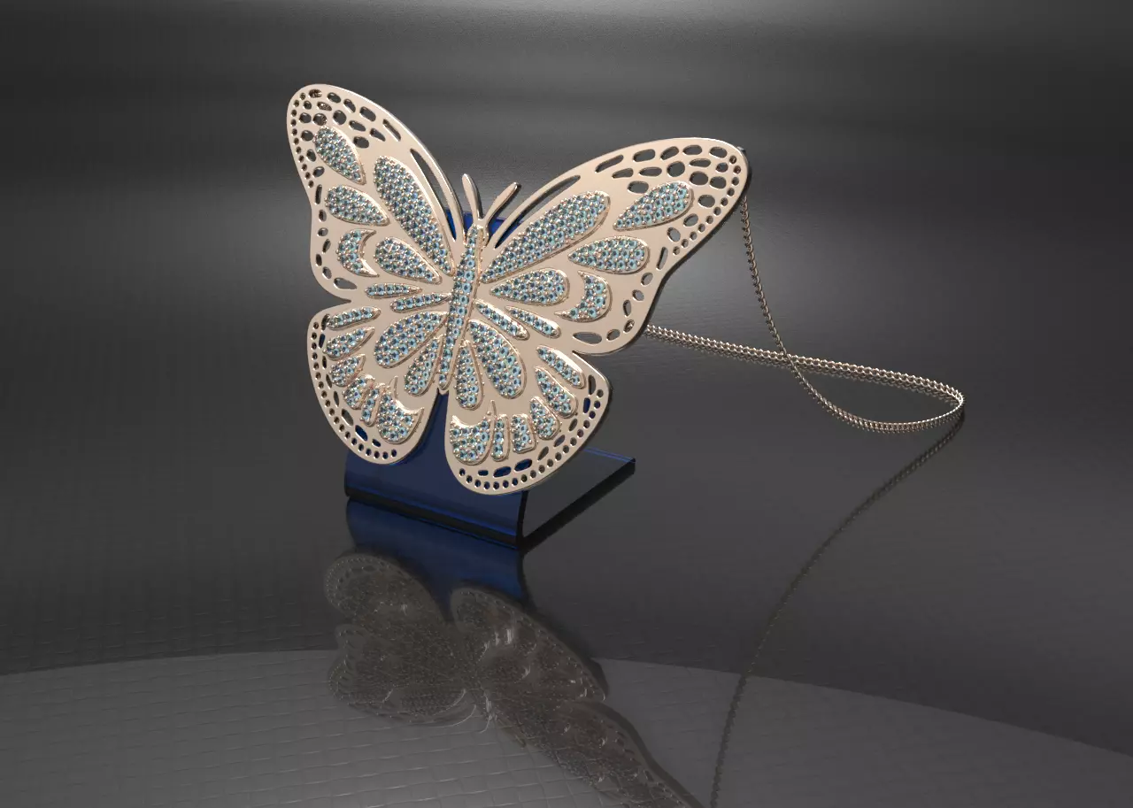 Magical Butterfly Pendant 3D print model_0