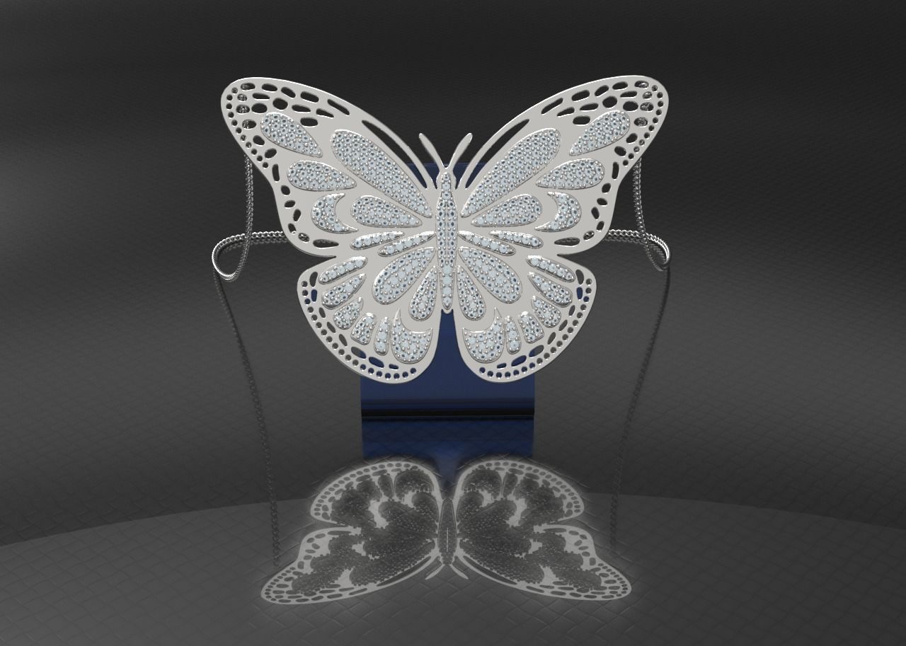 Magical Butterfly Pendant 3D print model_10