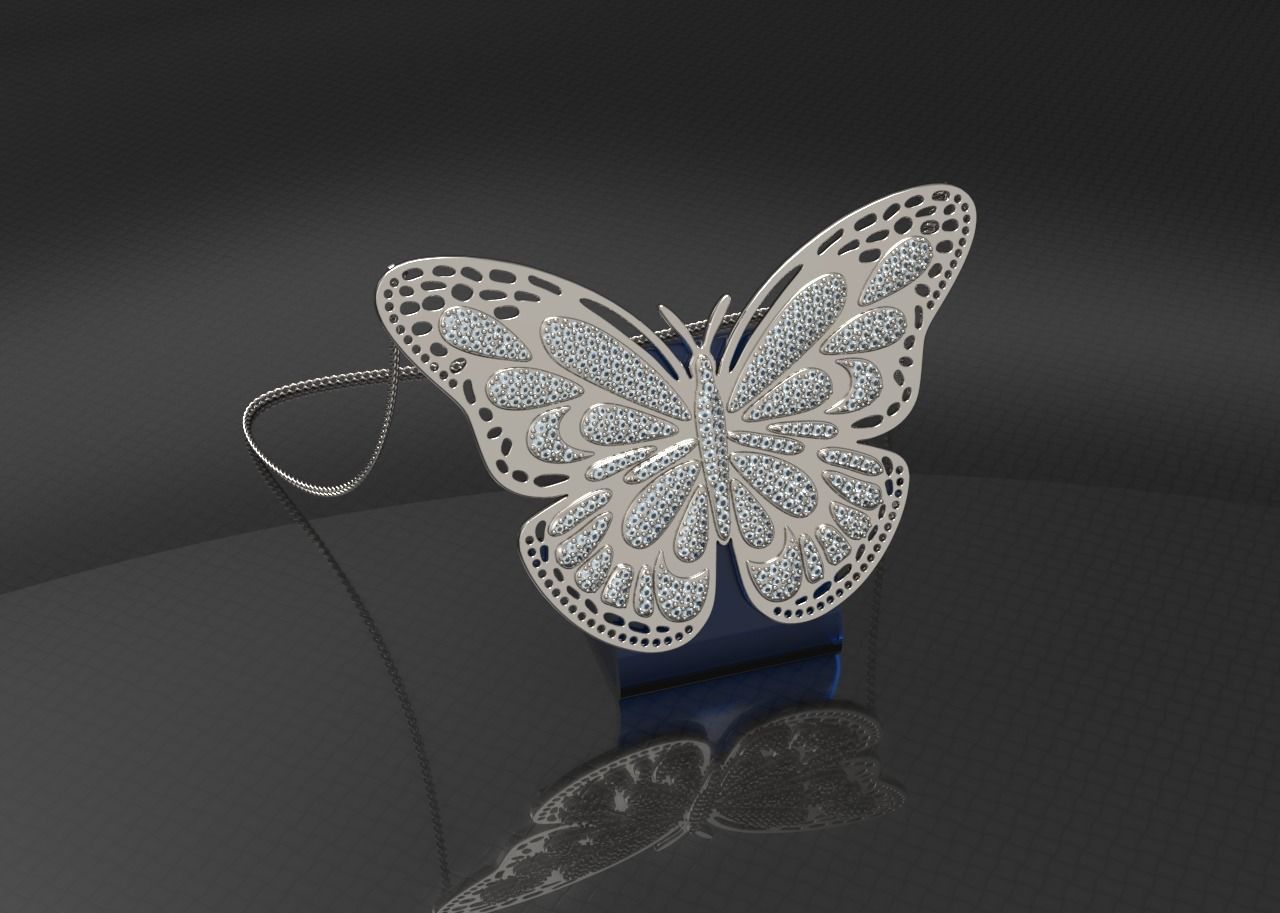 Magical Butterfly Pendant 3D print model_4