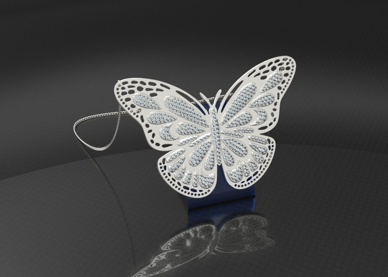 Magical Butterfly Pendant 3D print model_9