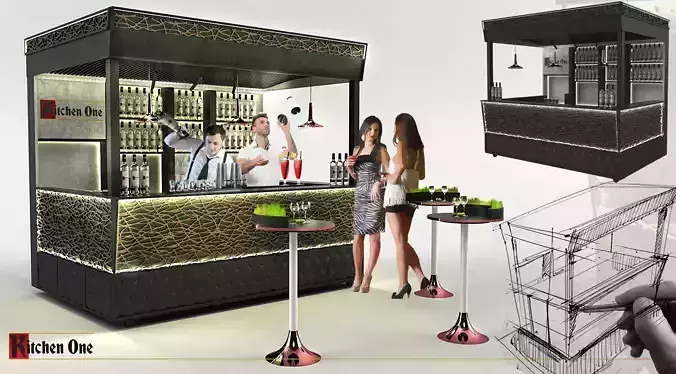 3d Bar Model premium bar design 3D model