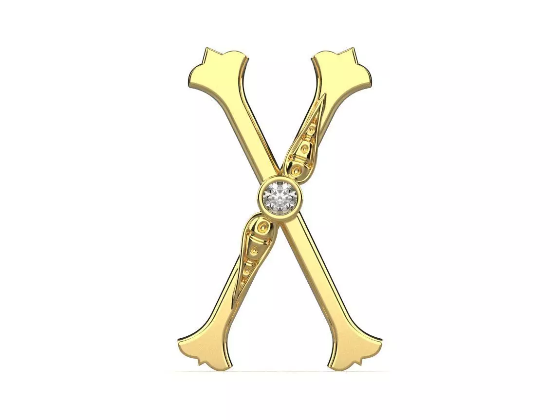 Alphabet Latin X 3D print model