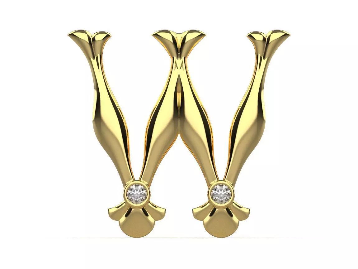 Alphabet Latin W 3D print model