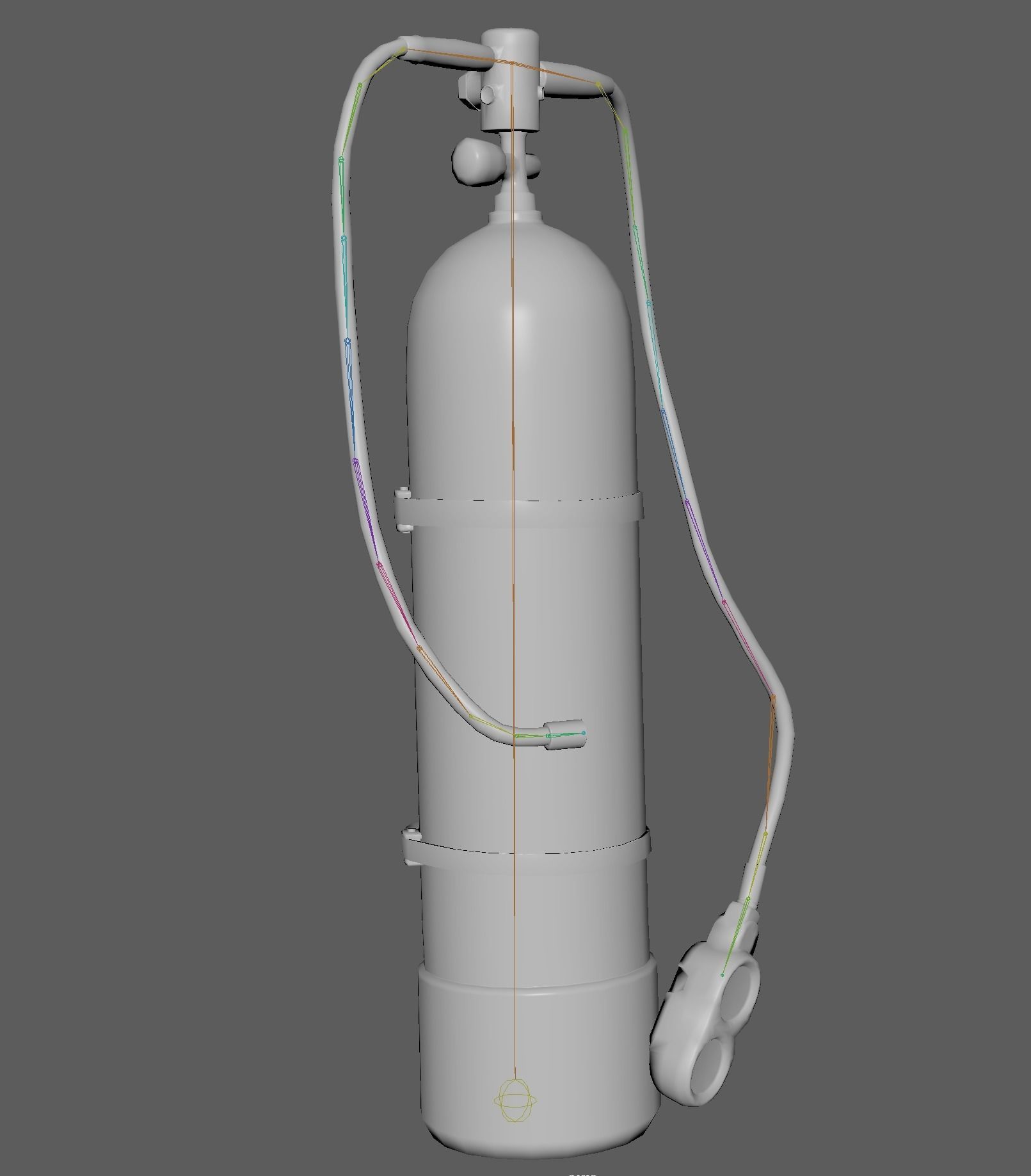 Oxygen Cylinder Rig Low-poly 3D model_13
