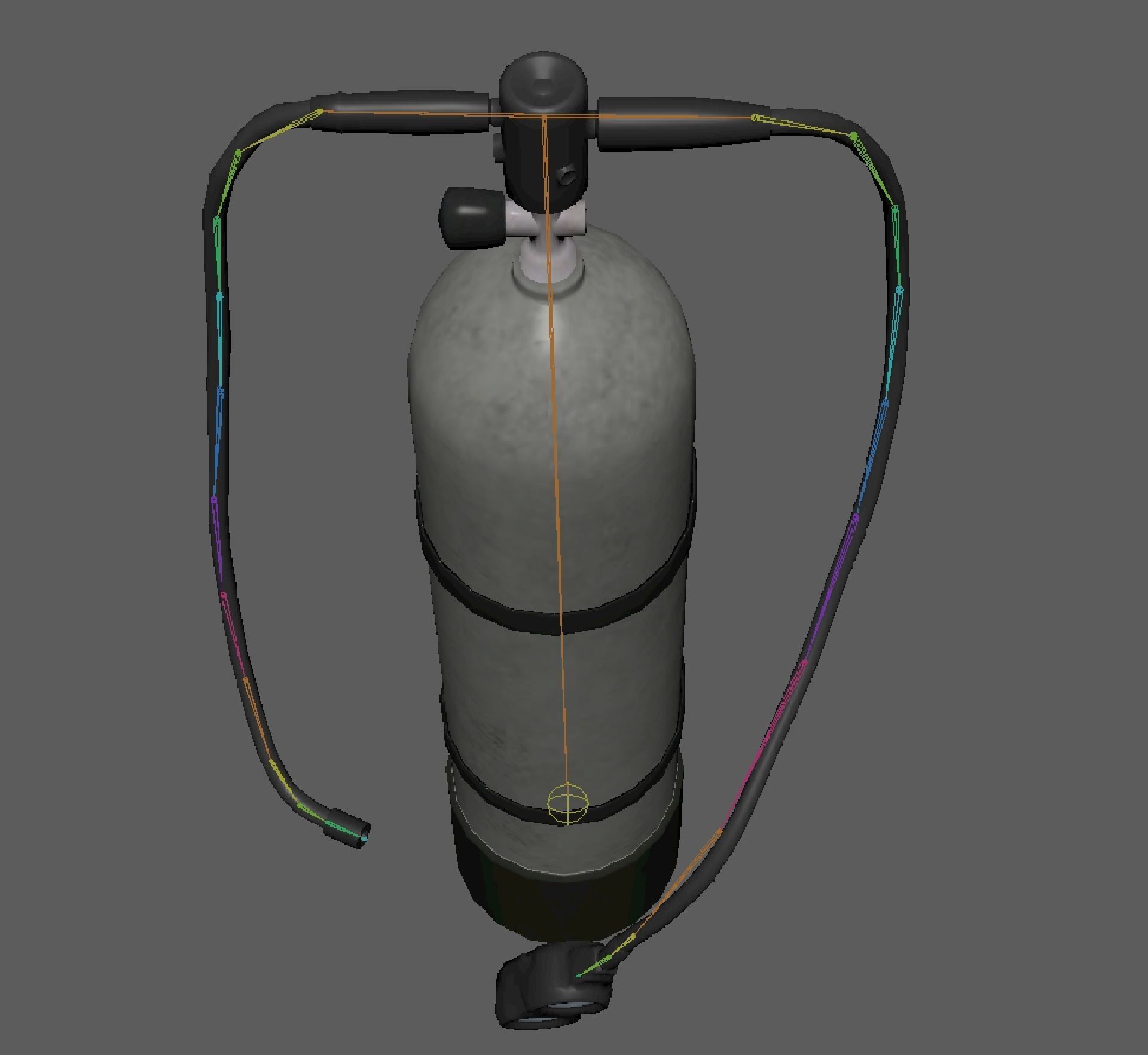 Oxygen Cylinder Rig Low-poly 3D model_12