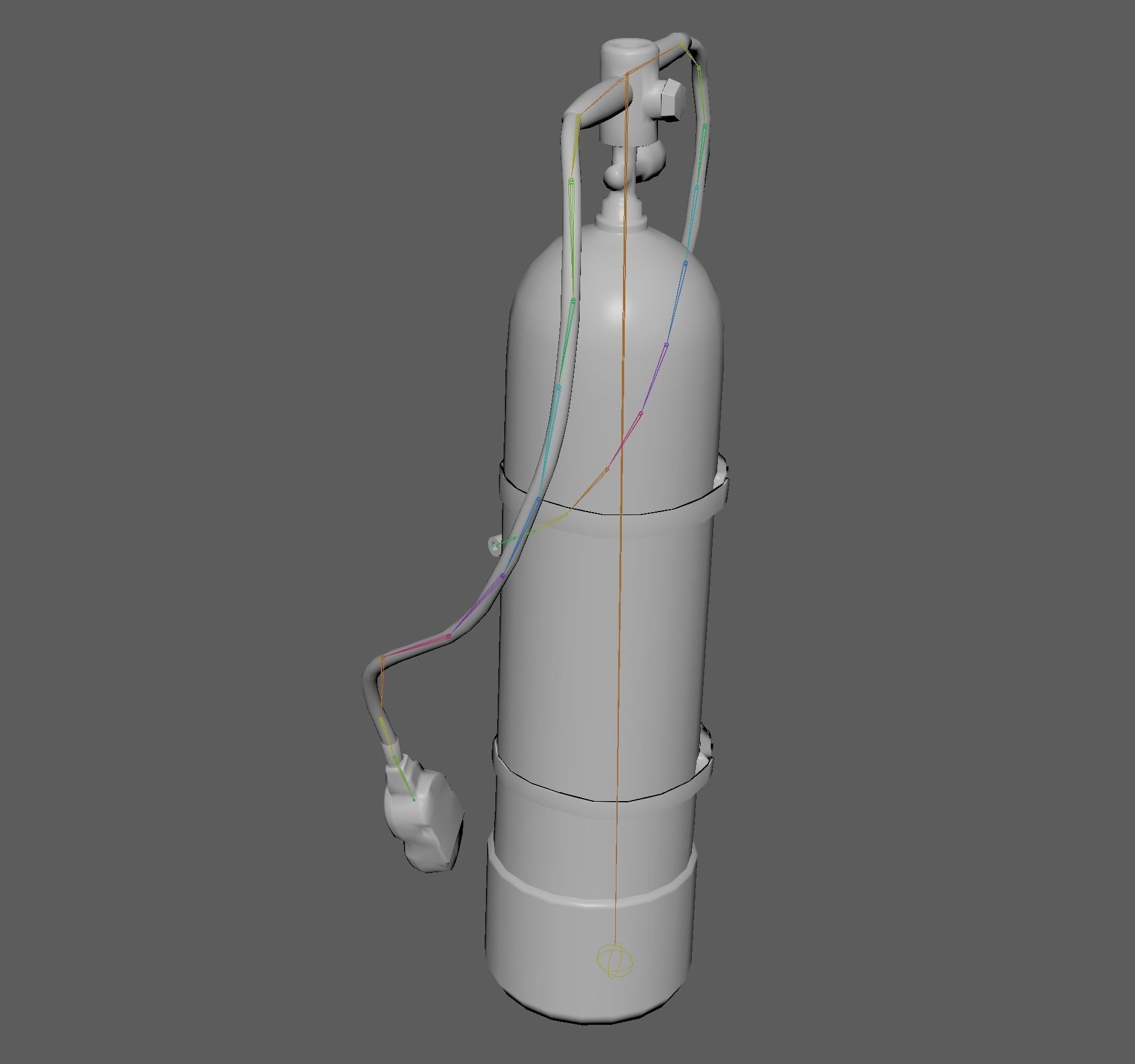 Oxygen Cylinder Rig Low-poly 3D model_15