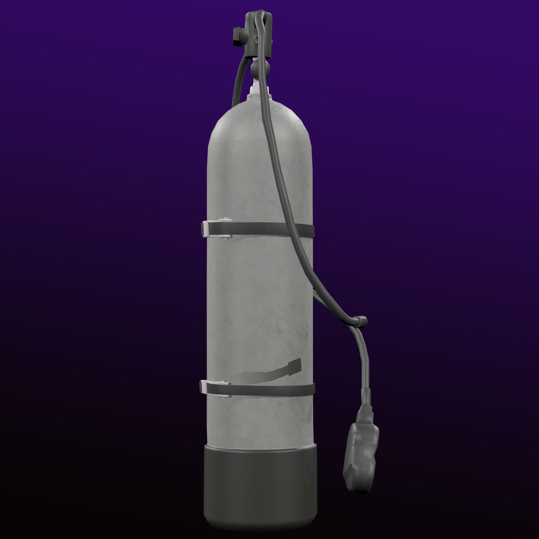 Oxygen Cylinder Rig Low-poly 3D model_2