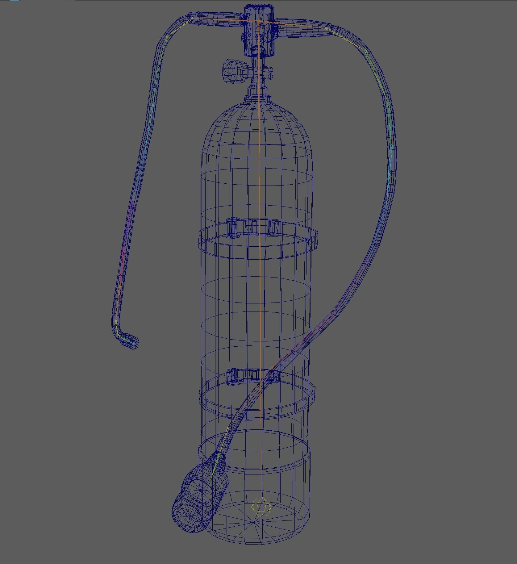 Oxygen Cylinder Rig Low-poly 3D model_11