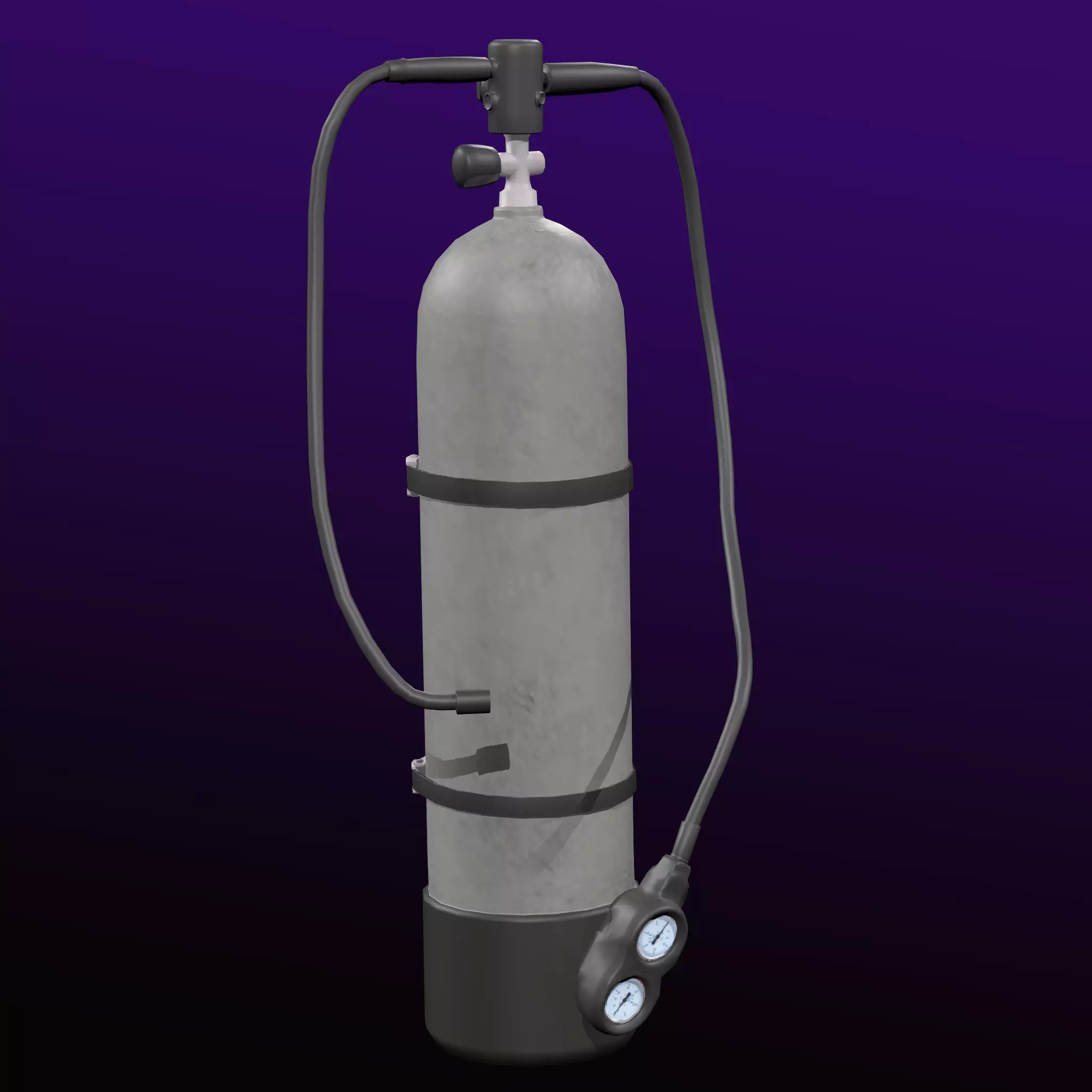 Oxygen Cylinder Rig Low-poly 3D model_0