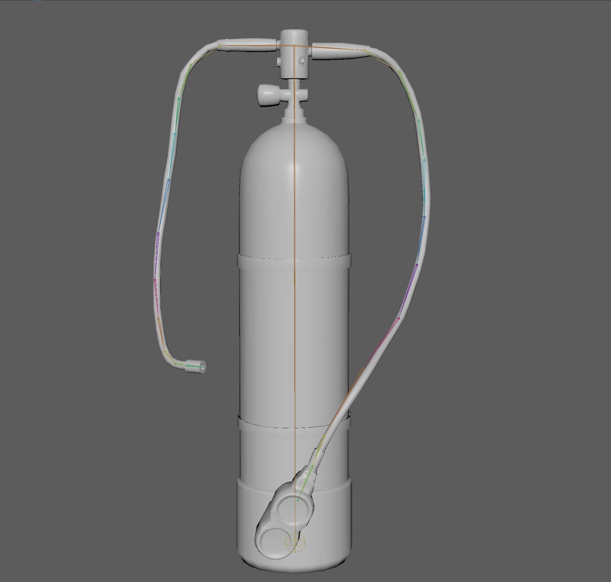Oxygen Cylinder Rig Low-poly 3D model_7