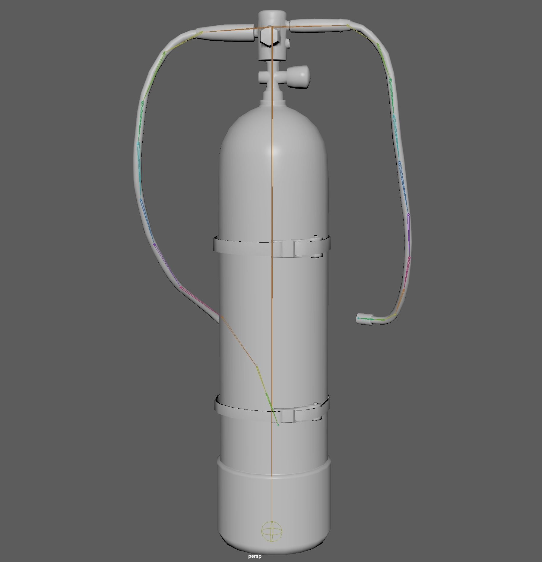 Oxygen Cylinder Rig Low-poly 3D model_14