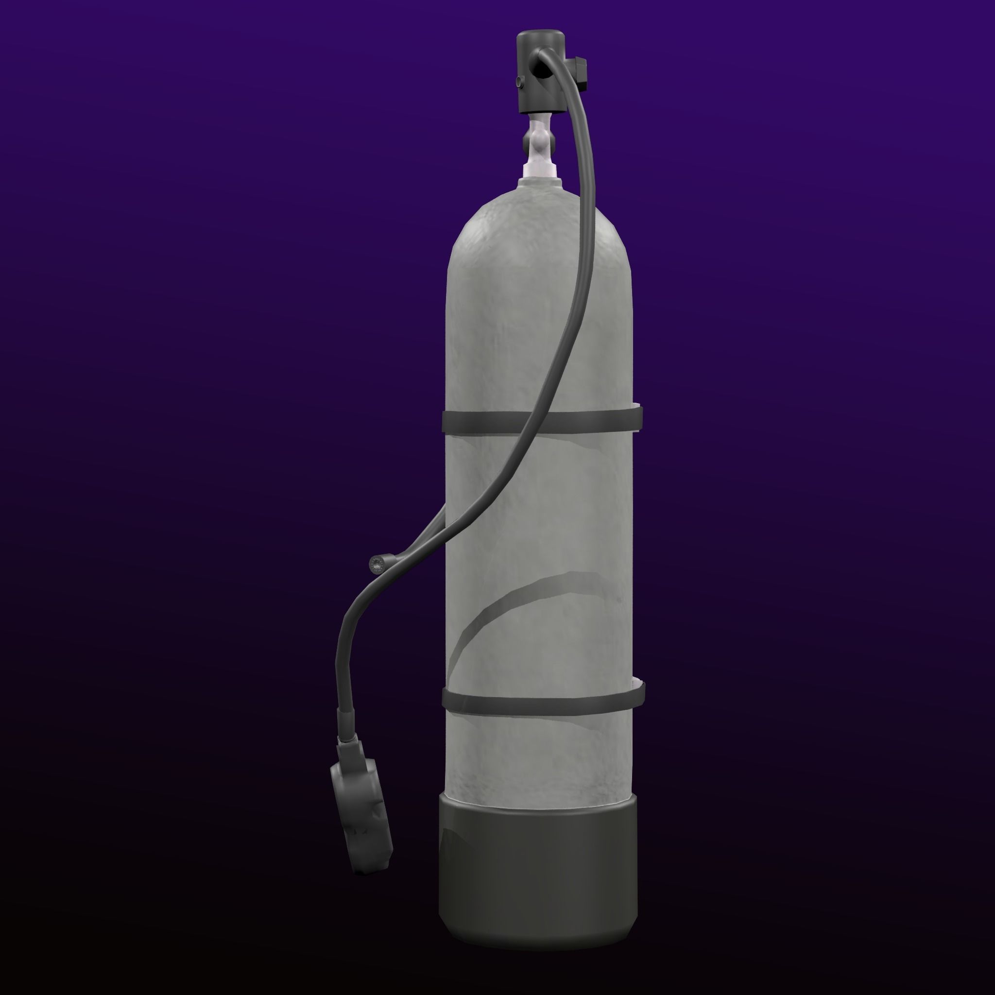 Oxygen Cylinder Rig Low-poly 3D model_4