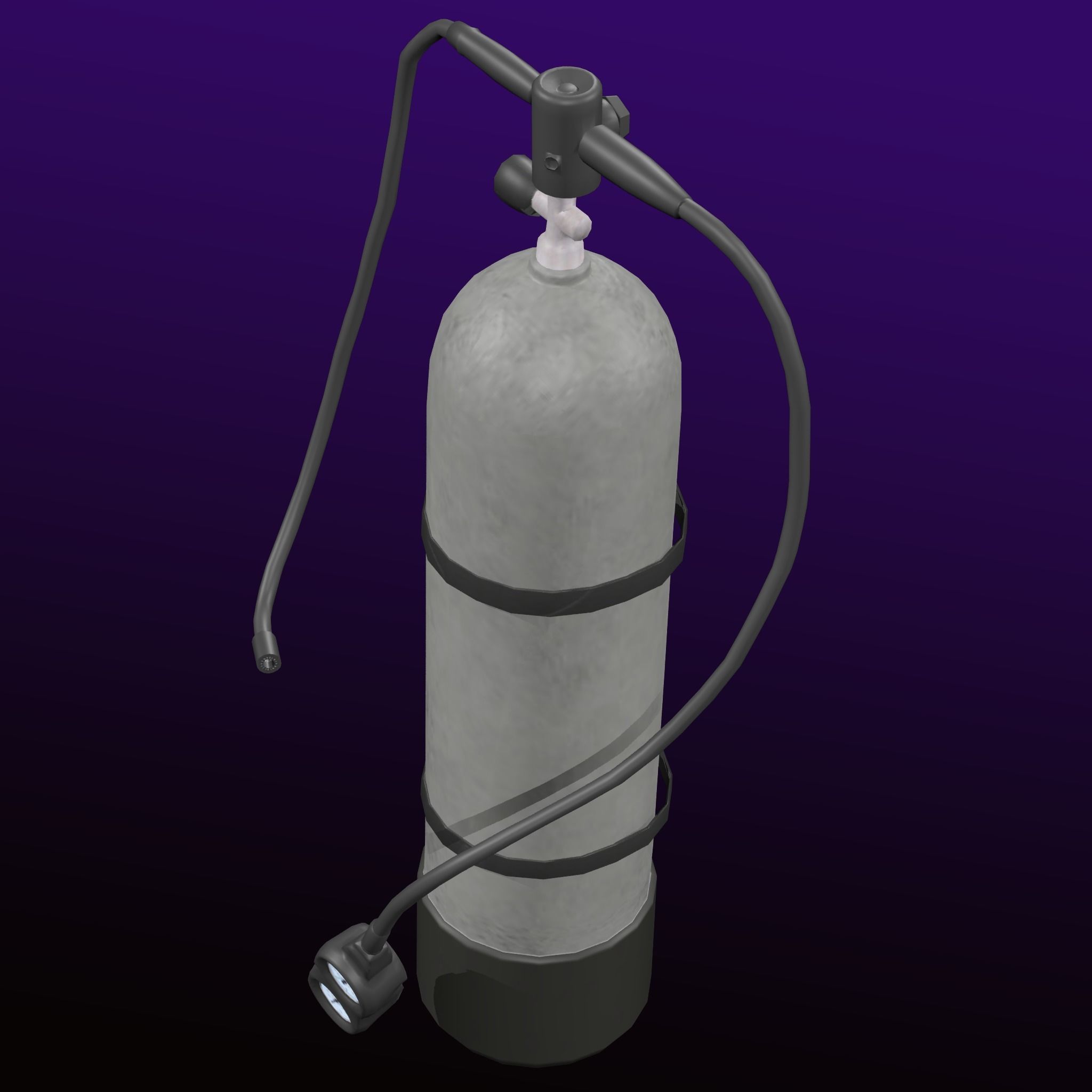 Oxygen Cylinder Rig Low-poly 3D model_5
