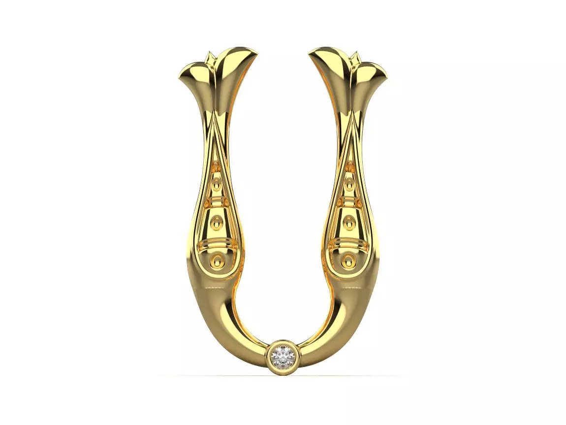 Alphabet Latin U 3D print model