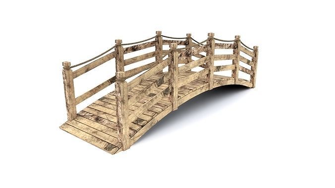 WOODEN BRIDGE-ARC Low-poly 3D model