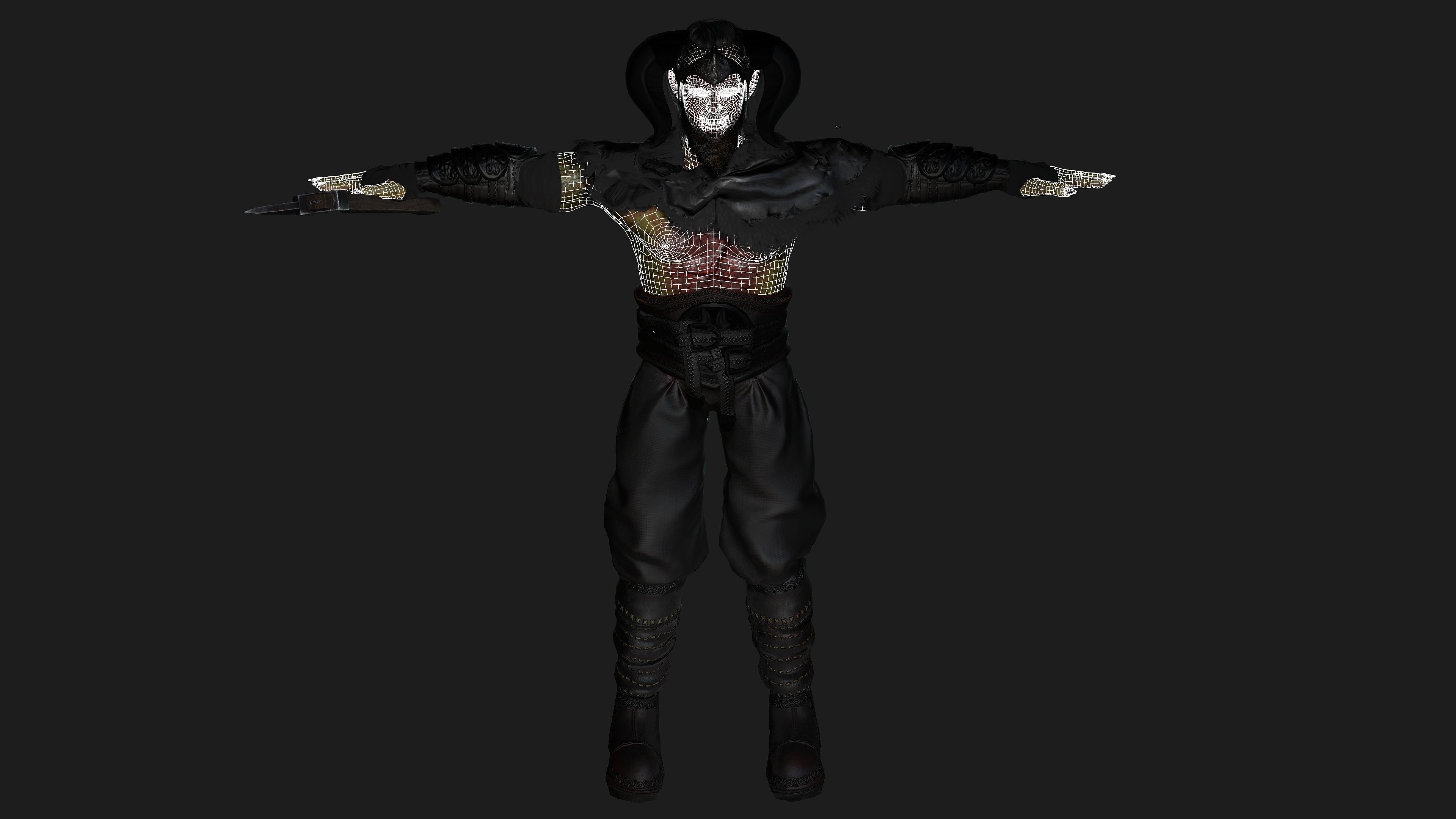 AAA 3D MODEL FANTASY HORROR DEMON CHARACTER - BLOODY DEMON HORN Low-poly 3D model_13