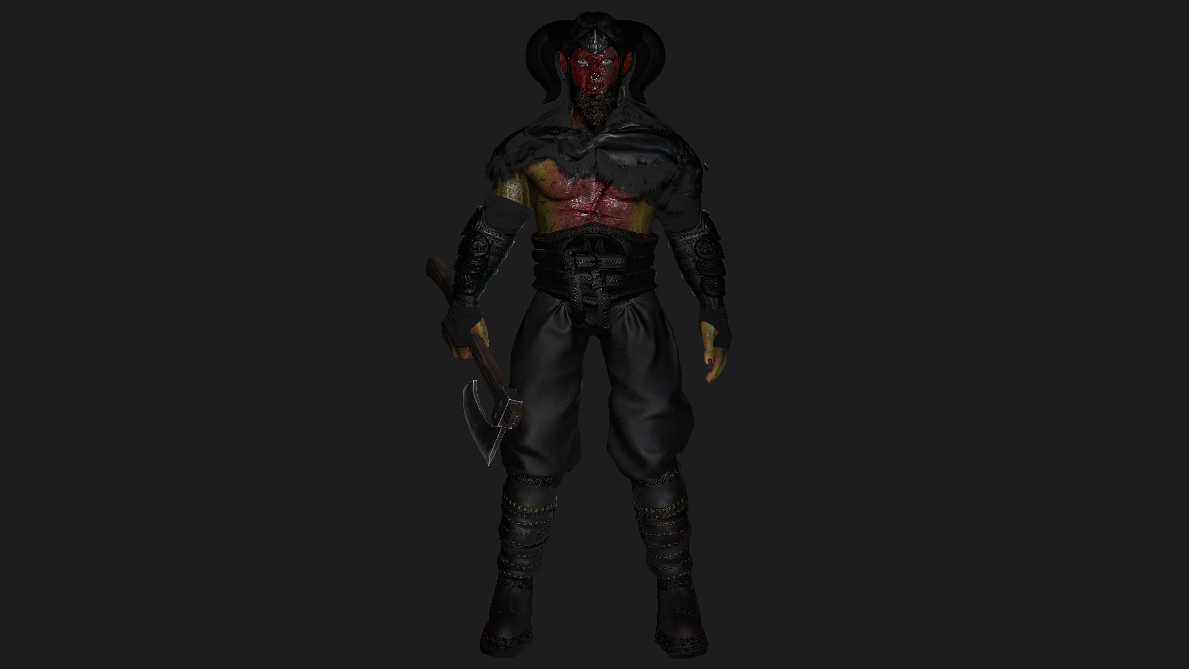 AAA 3D MODEL FANTASY HORROR DEMON CHARACTER - BLOODY DEMON HORN Low-poly 3D model_1