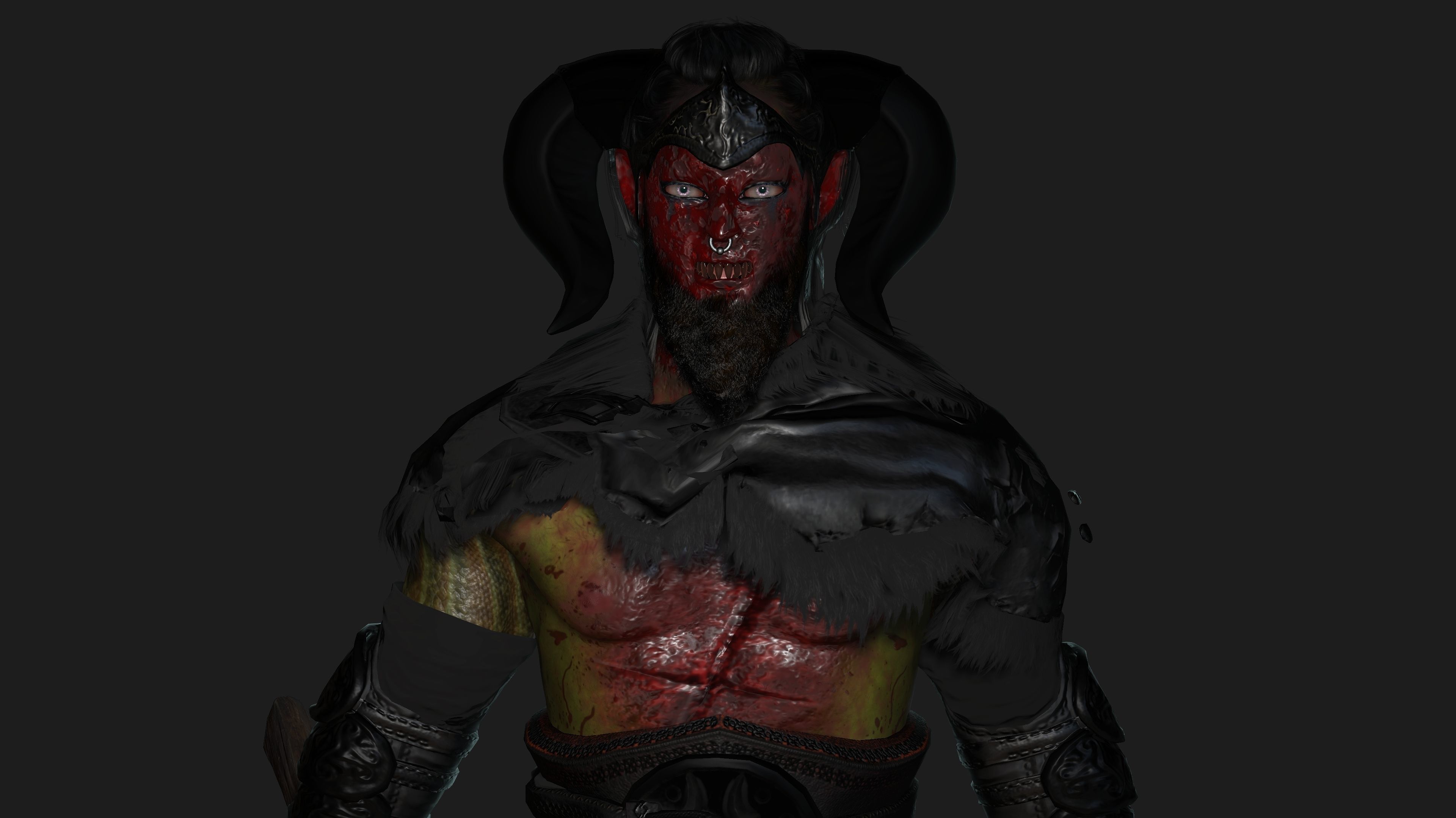 AAA 3D MODEL FANTASY HORROR DEMON CHARACTER - BLOODY DEMON HORN Low-poly 3D model_5
