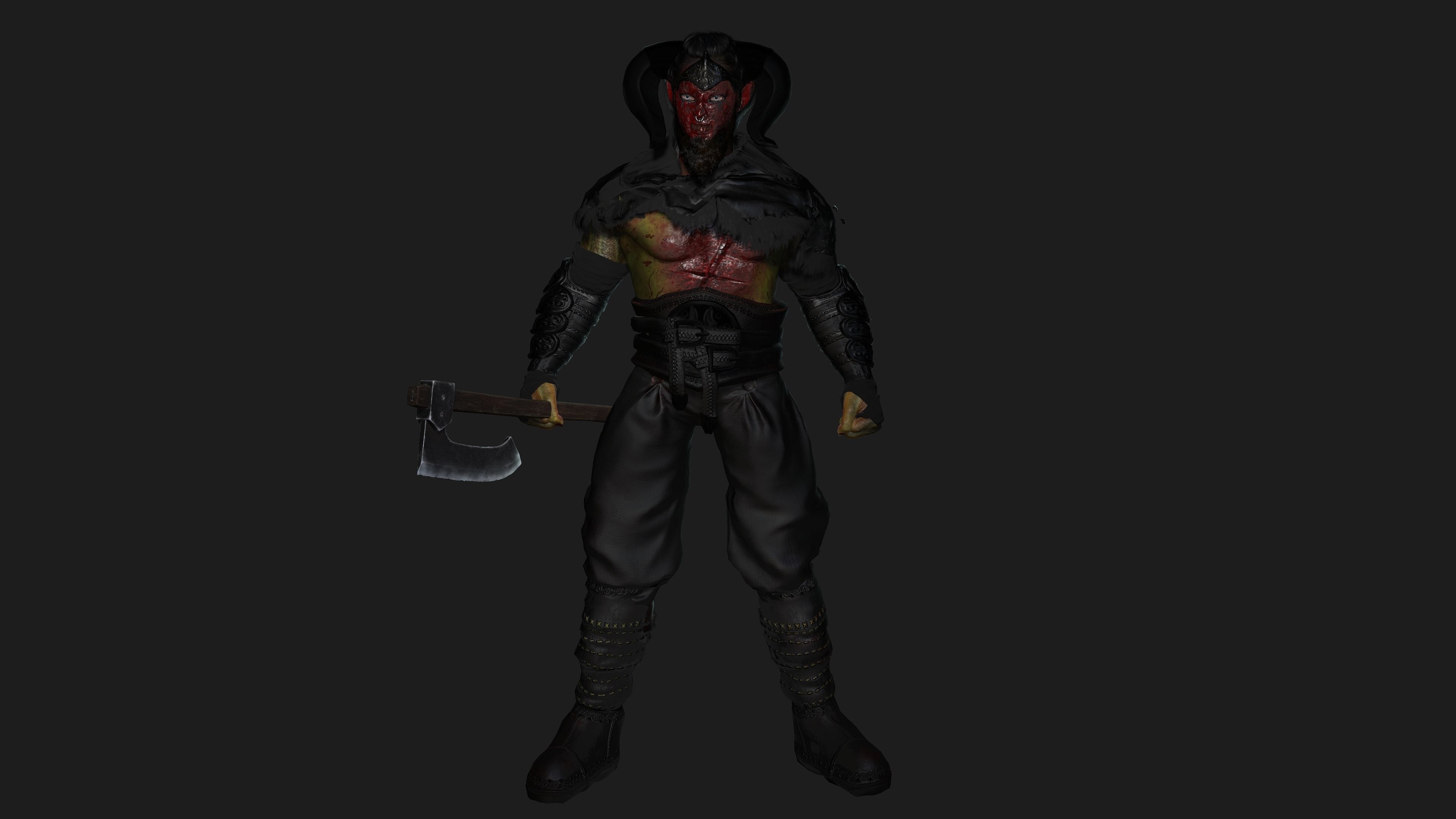 AAA 3D MODEL FANTASY HORROR DEMON CHARACTER - BLOODY DEMON HORN Low-poly 3D model_9