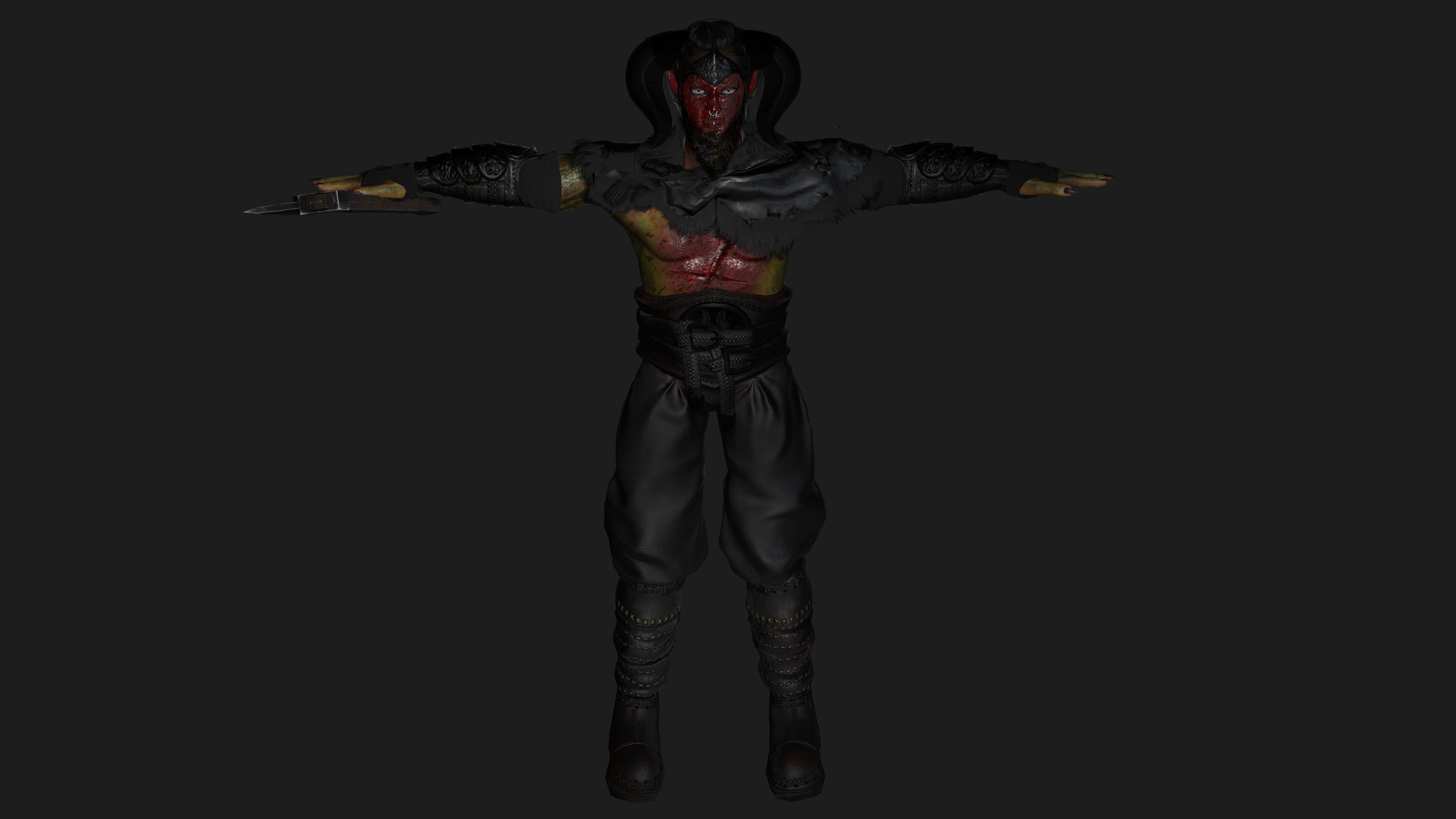 AAA 3D MODEL FANTASY HORROR DEMON CHARACTER - BLOODY DEMON HORN Low-poly 3D model_11