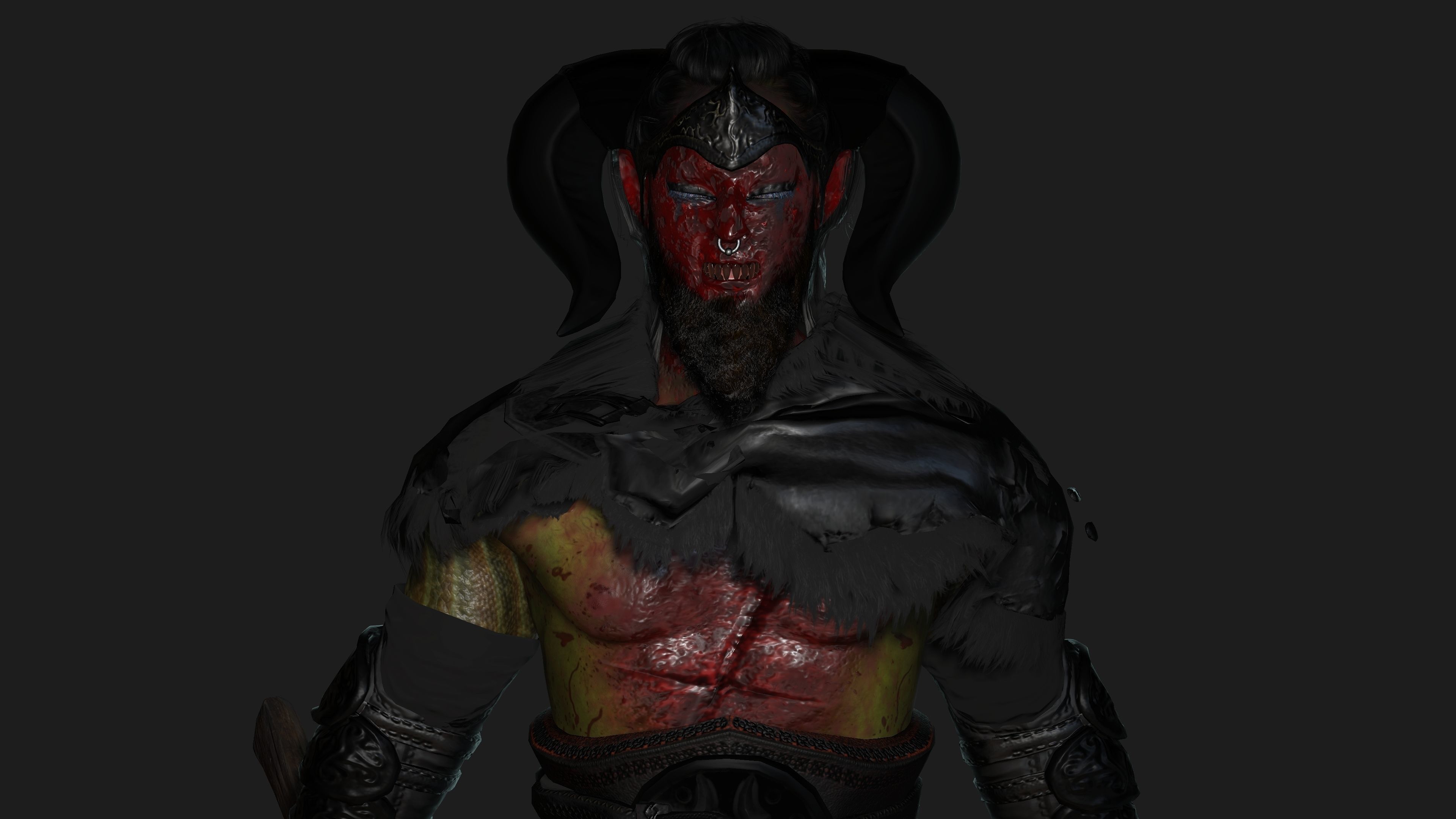 AAA 3D MODEL FANTASY HORROR DEMON CHARACTER - BLOODY DEMON HORN Low-poly 3D model_8