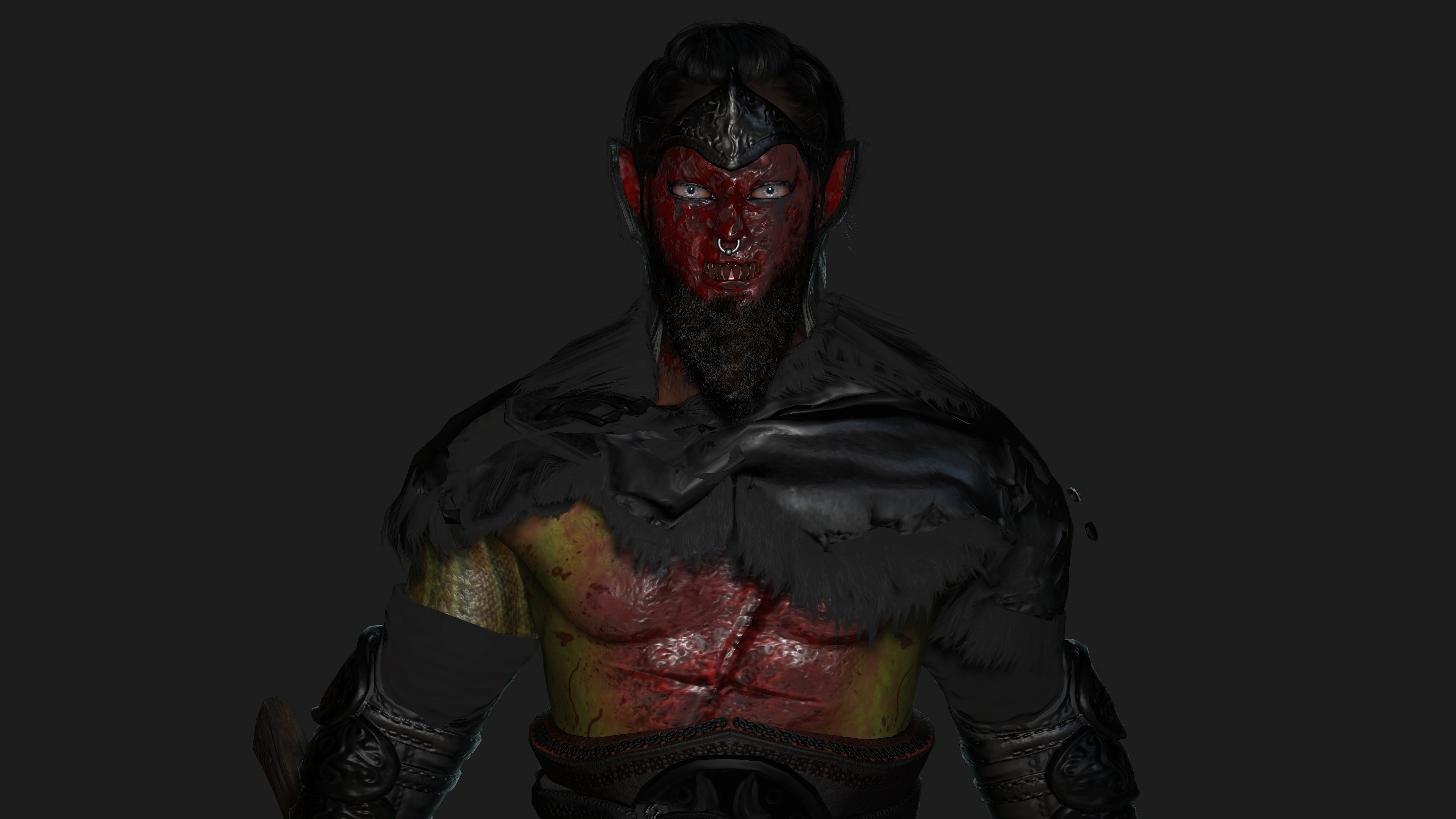AAA 3D MODEL FANTASY HORROR DEMON CHARACTER - BLOODY DEMON HORN Low-poly 3D model_7