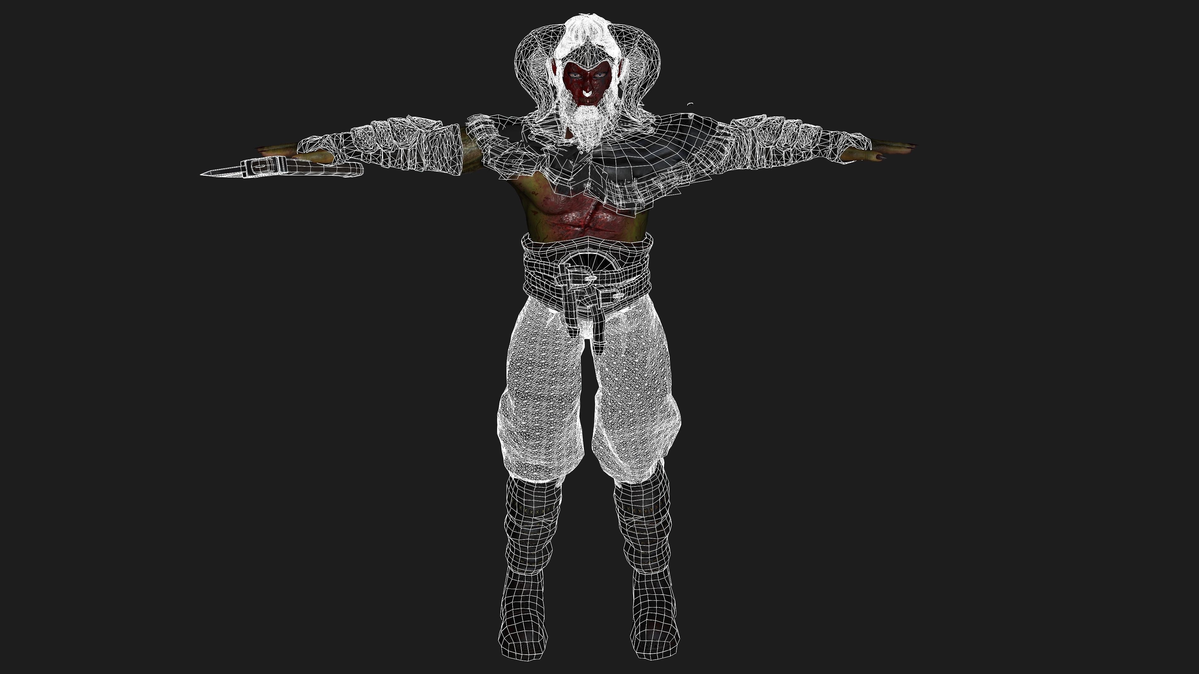 AAA 3D MODEL FANTASY HORROR DEMON CHARACTER - BLOODY DEMON HORN Low-poly 3D model_12