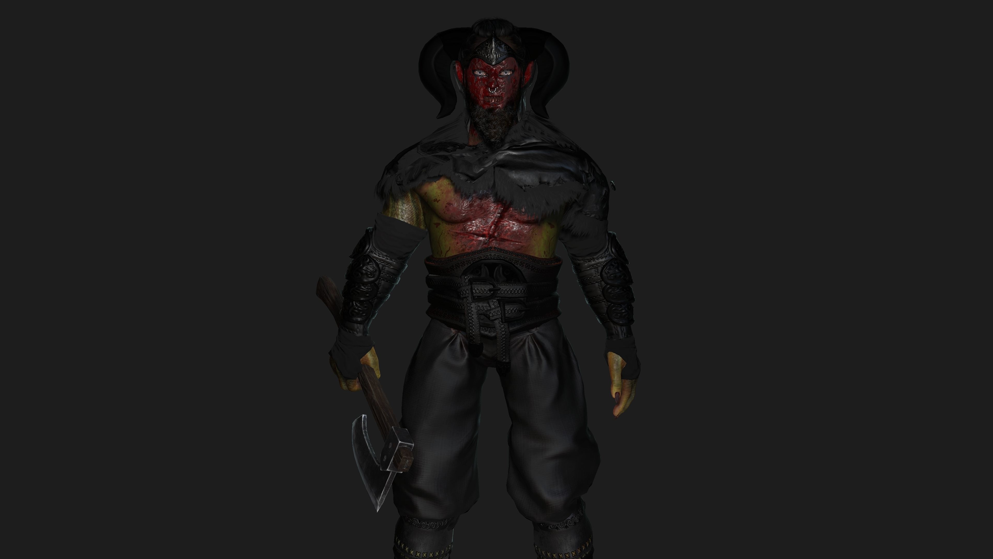 AAA 3D MODEL FANTASY HORROR DEMON CHARACTER - BLOODY DEMON HORN Low-poly 3D model_2