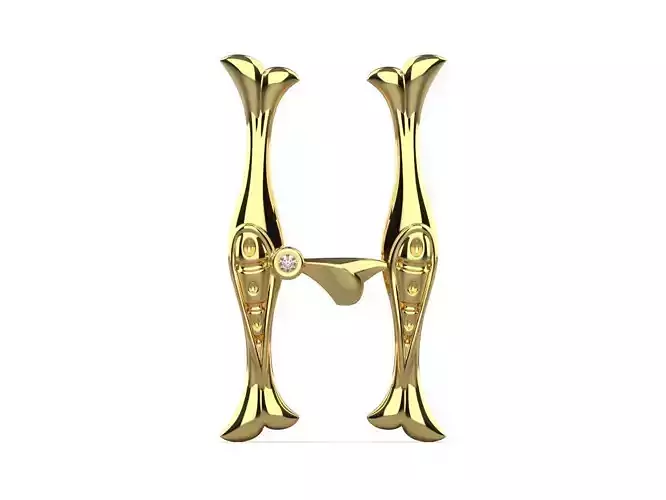 Alphabet Latin H 3D print model