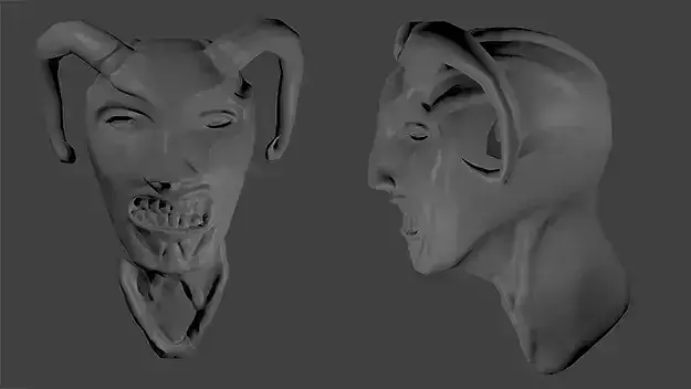 Human animal creature head