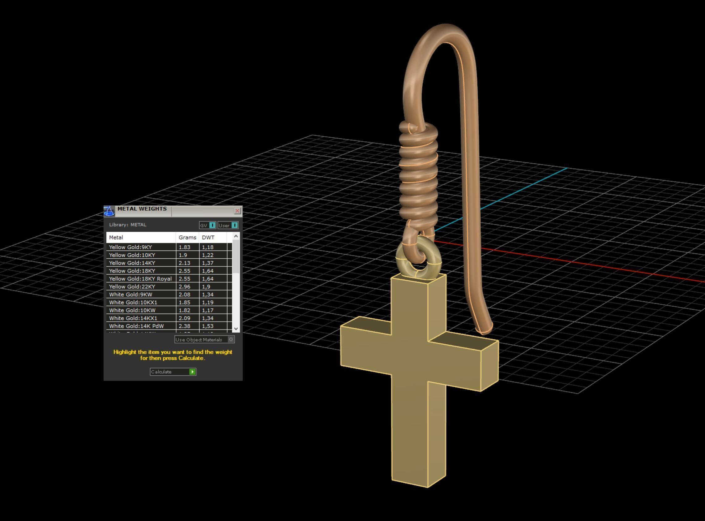 Cross Earrings 3D print model_15