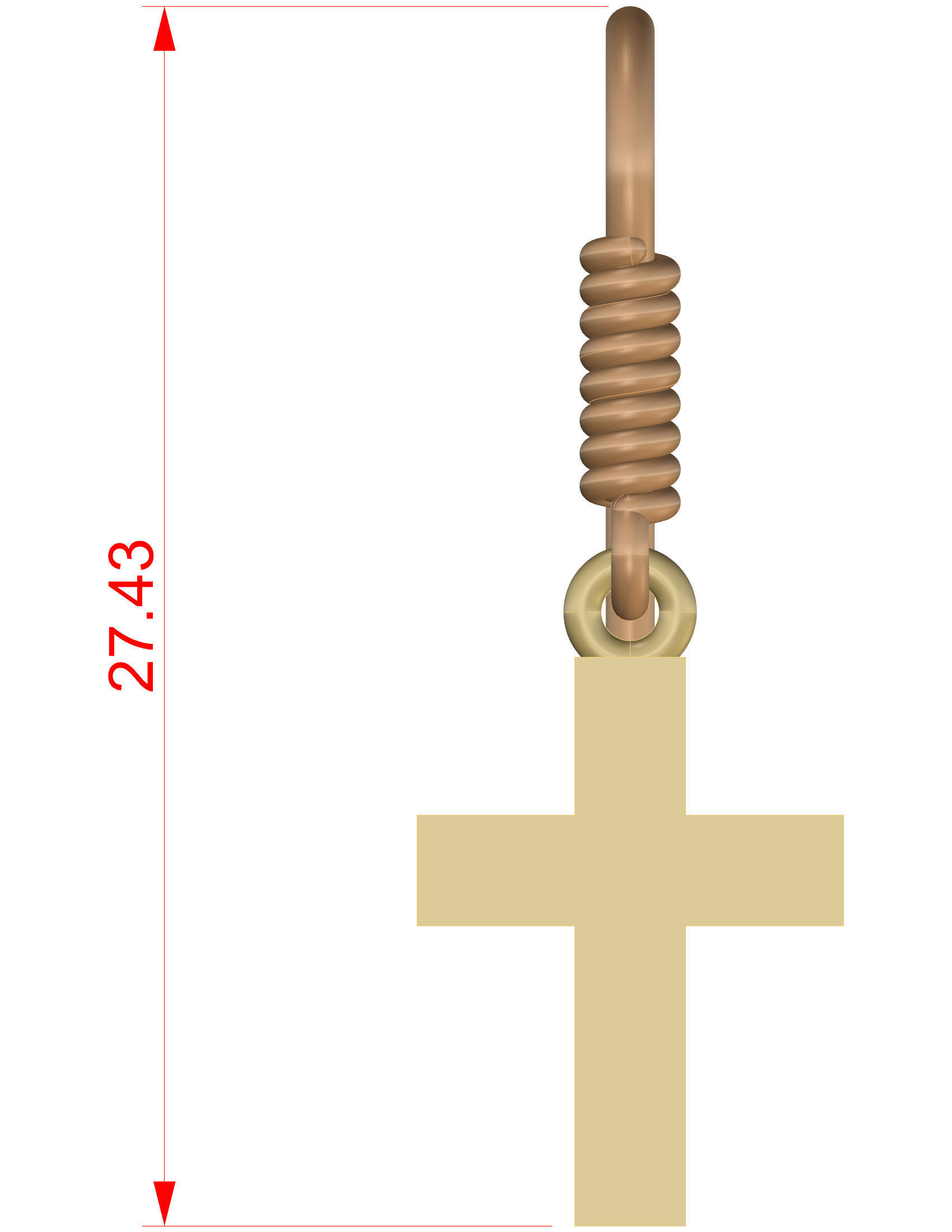 Cross Earrings 3D print model_5