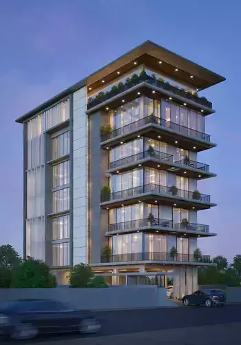 Modern residential building Design Exterior rendering