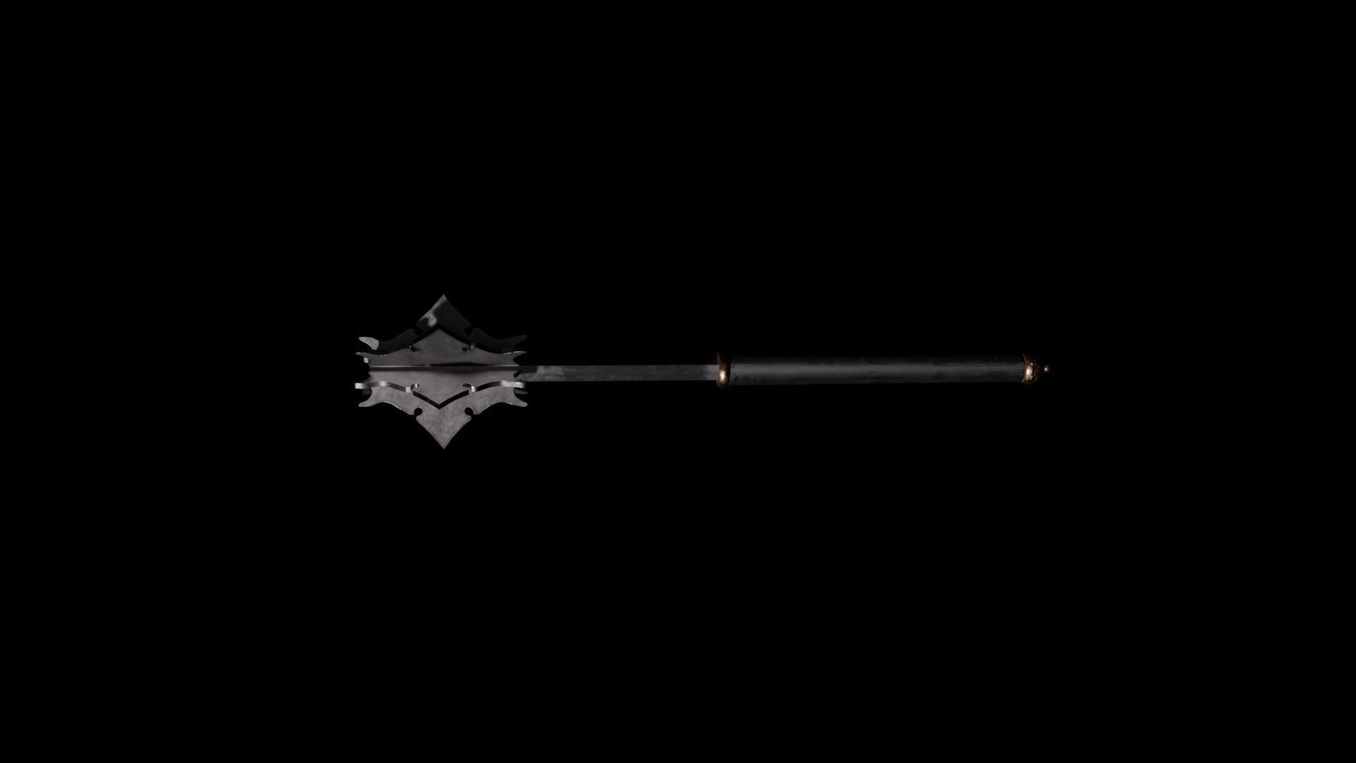 Medieval mace Low-poly 3D model_2