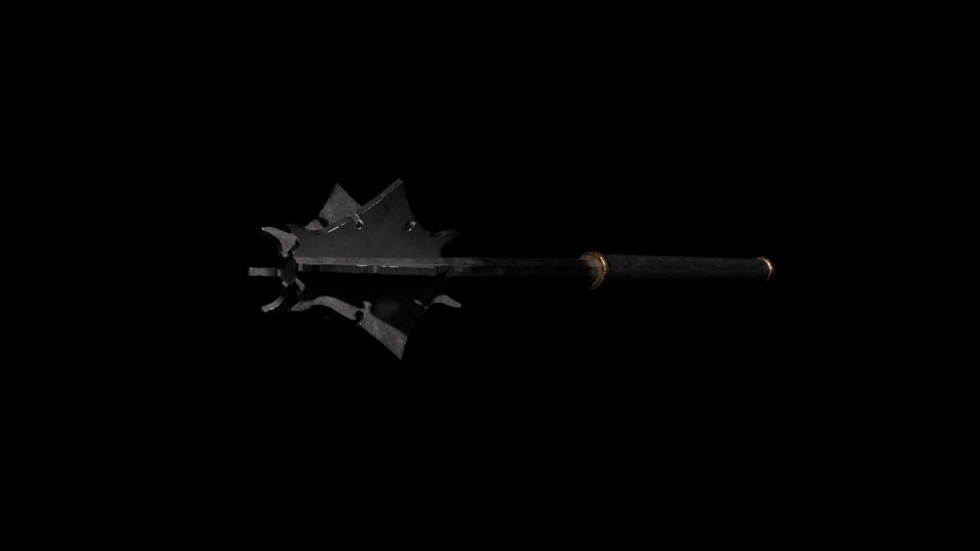 Medieval mace Low-poly 3D model_1