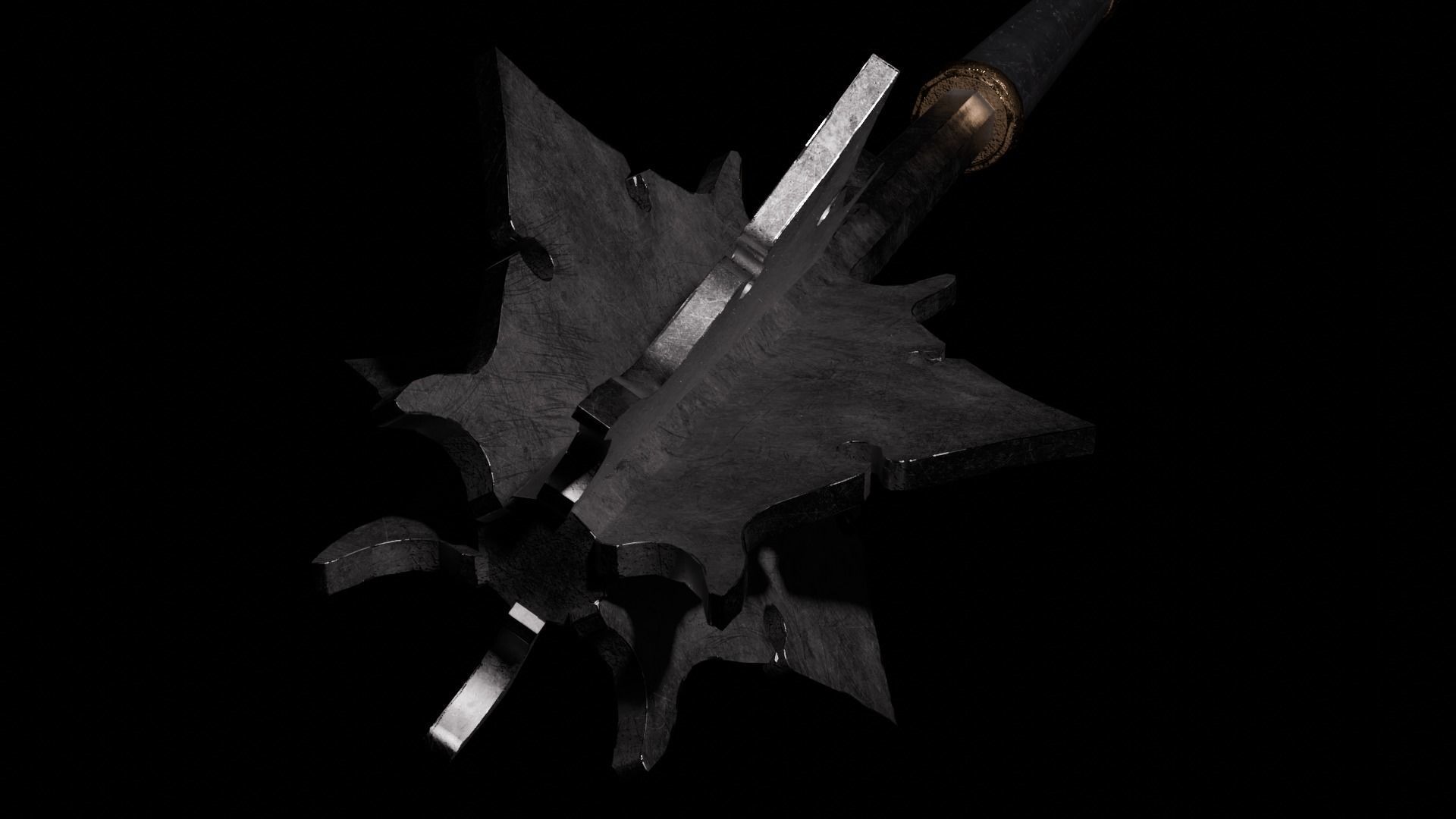Medieval mace Low-poly 3D model_4