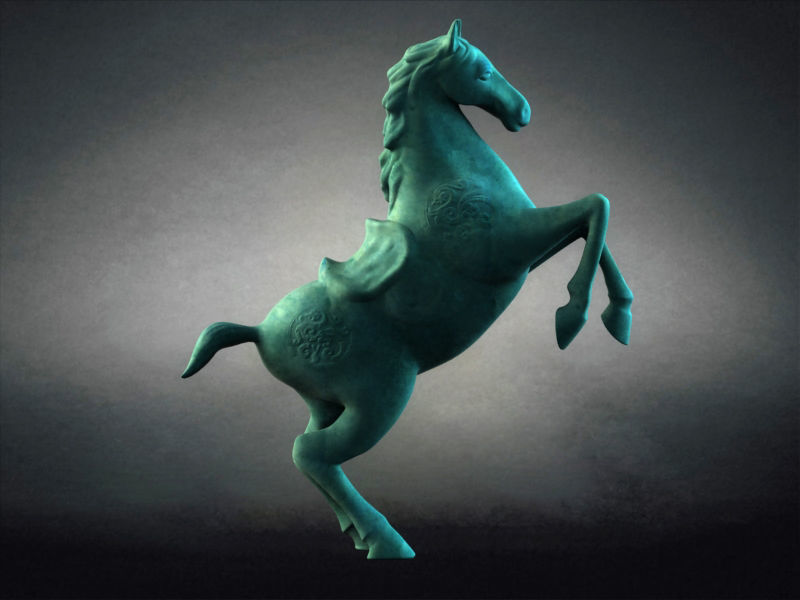 Statues stone carvings bronze   horse relics 3D model_2