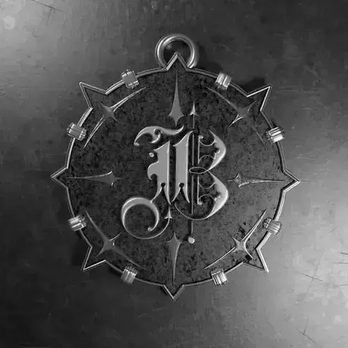 Medallion with letter B 3D printable model 3D print model