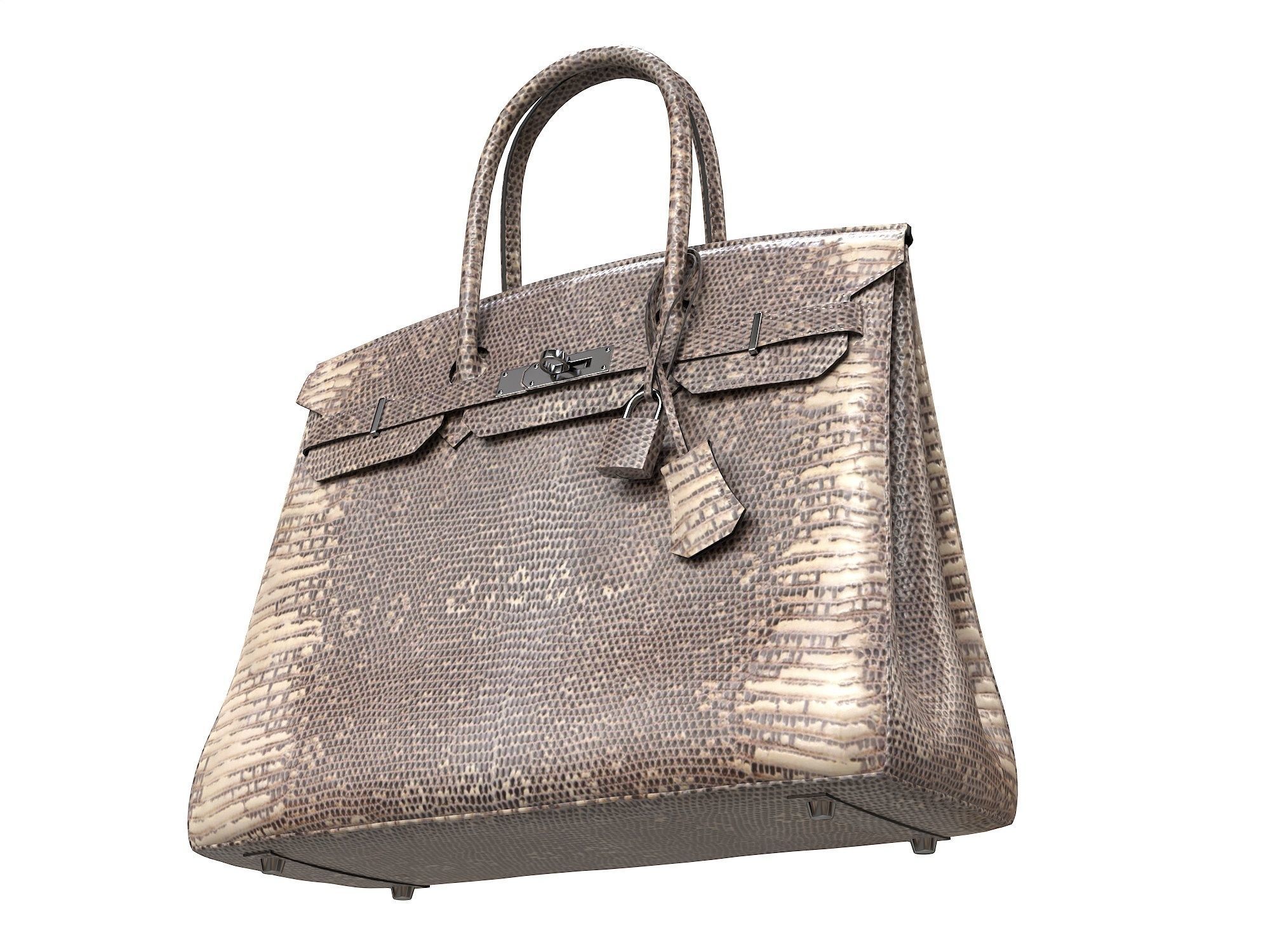 Hermes Birkin Bag Snake Leather Low-poly 3D model_6