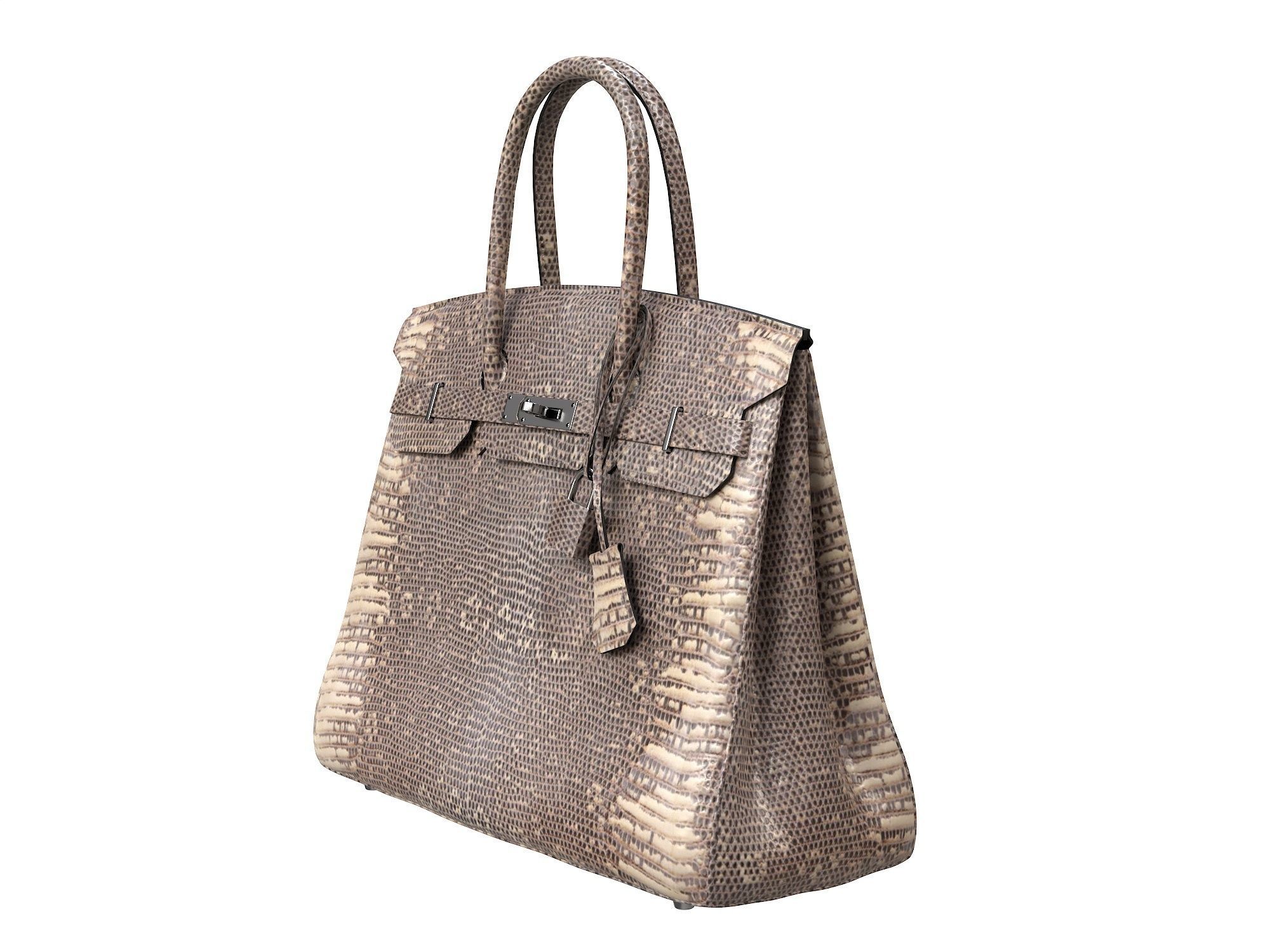 Hermes Birkin Bag Snake Leather Low-poly 3D model_5