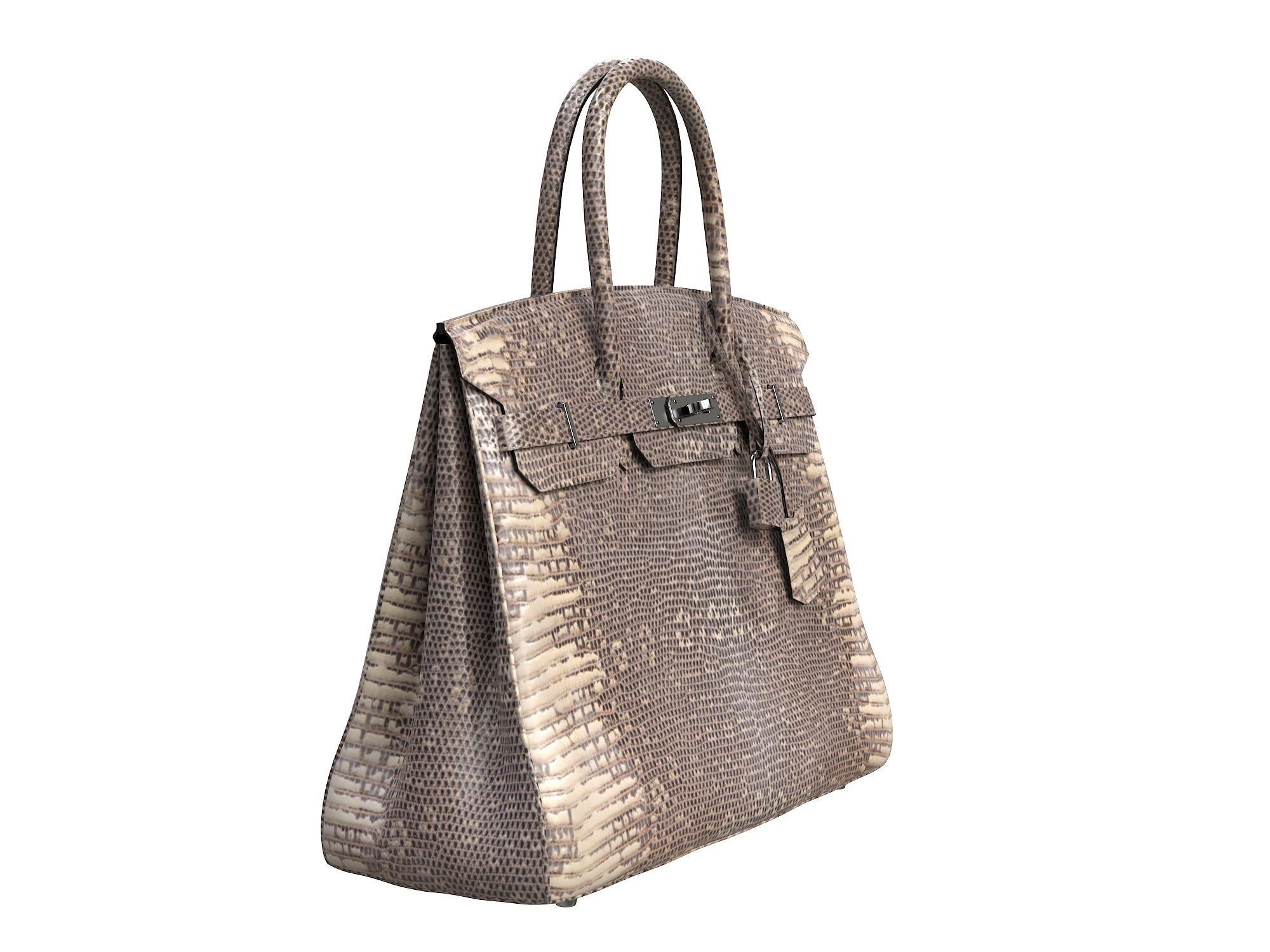 Hermes Birkin Bag Snake Leather Low-poly 3D model_2